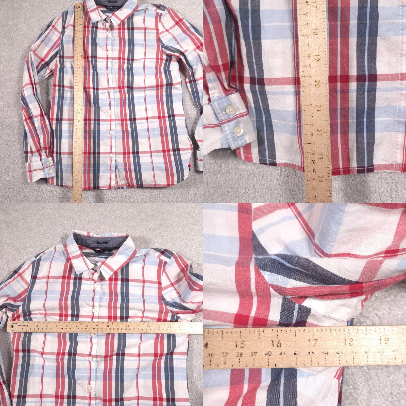 Tommy Hilfiger Tommy Hilfiger Shirt Womens Medium Multicolor Plaid Button Front Classic Fit Size M / US 6-8 / IT 42-44 - 8 Thumbnail