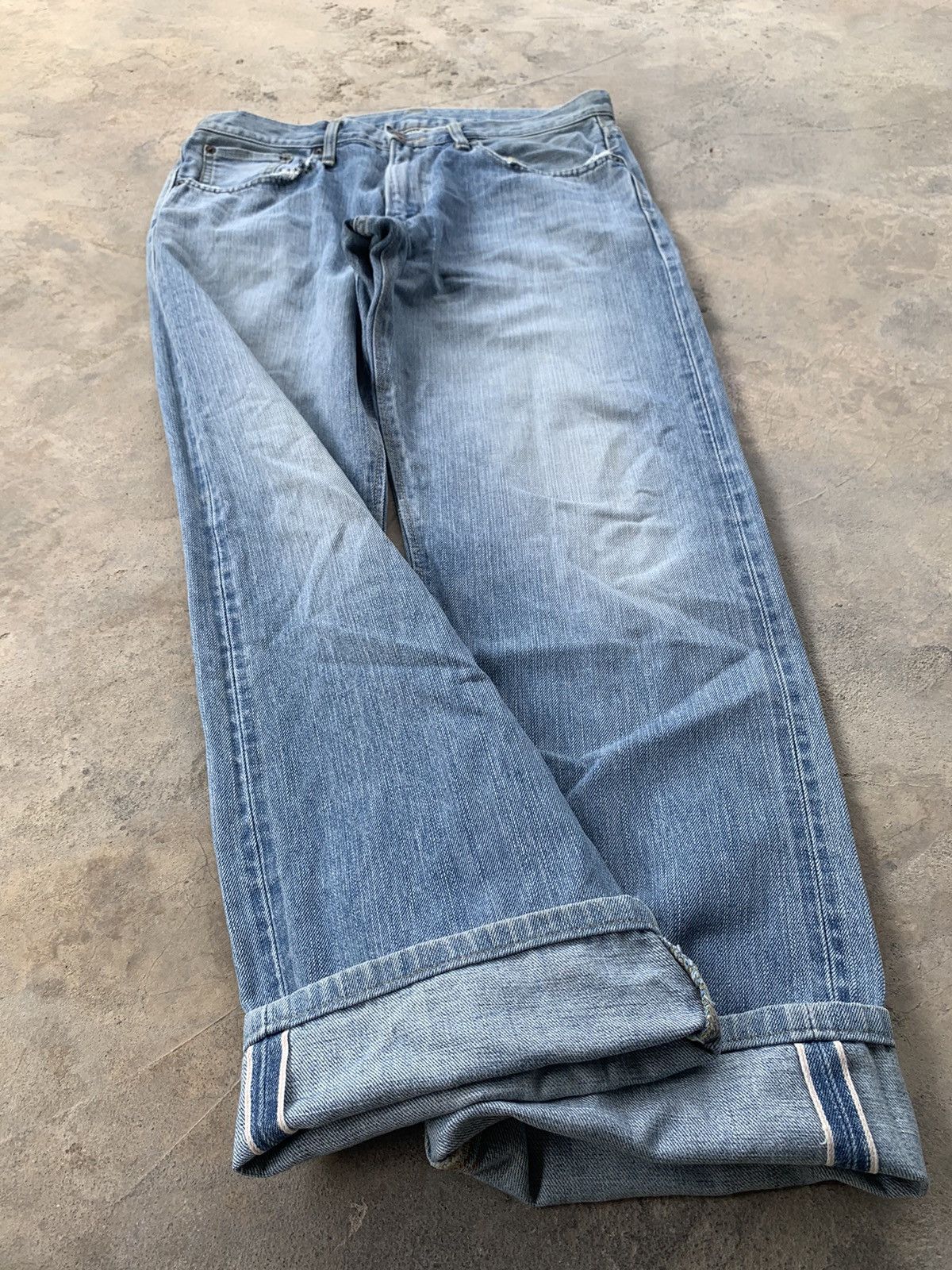 Edwin × Japanese Brand × Vintage Vintage Edwin 505zx Selvedge Distressed Denim Size US 33 - 5 Thumbnail