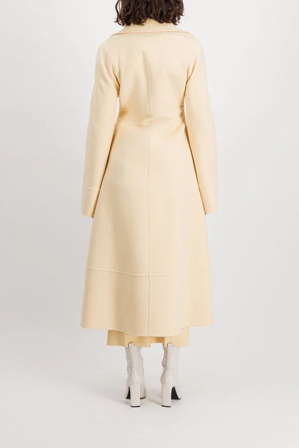 Jil Sander o1y0925 Belted Coat in Pastel Yellow Size XS / US 0-2 / IT 36-38 - 3 Thumbnail