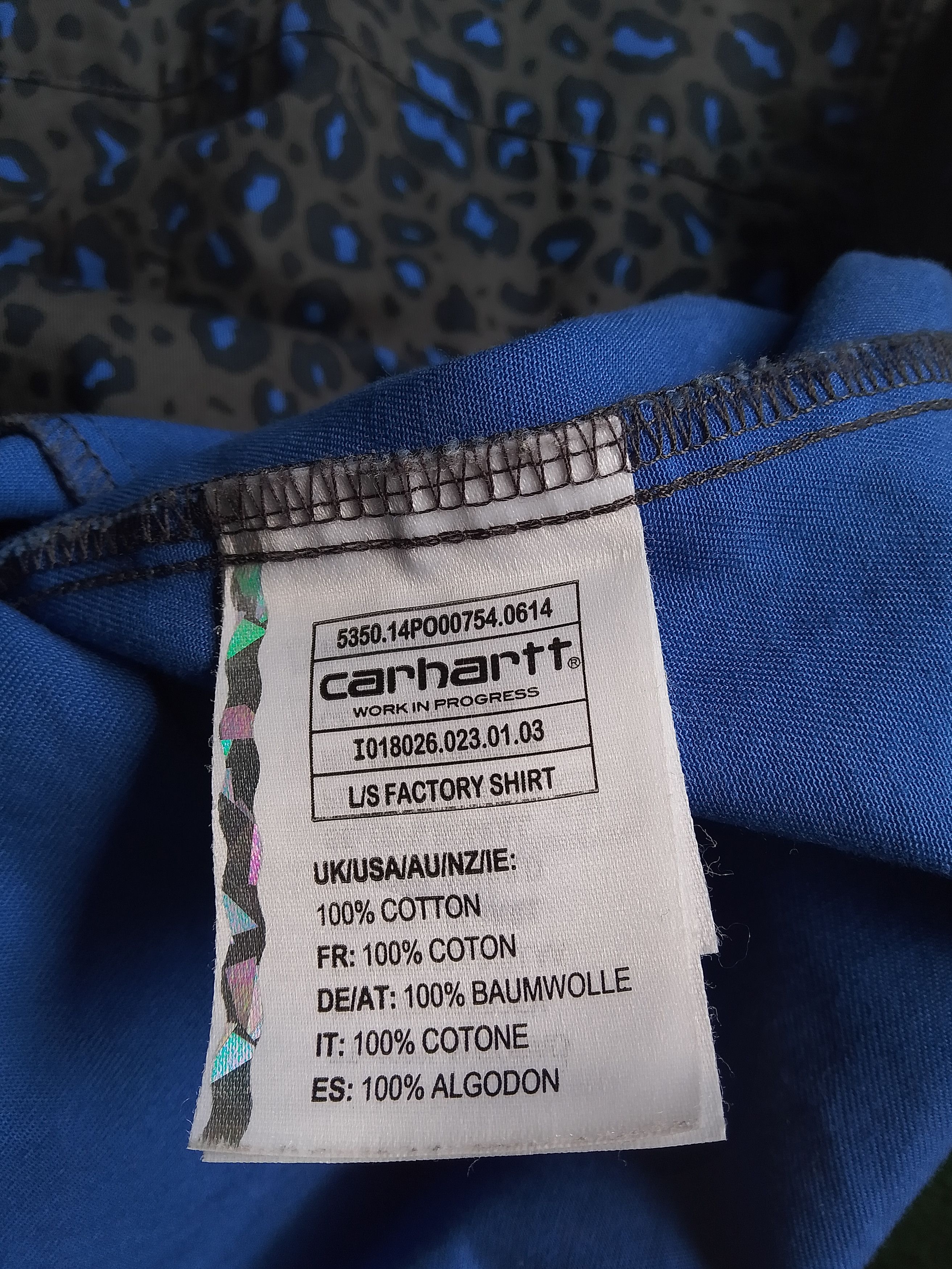 Carhartt Carhartt Wip Carhartt WIP Blue Leopard Print Shirt Size US S / EU 44-46 / 1 - 5 Thumbnail