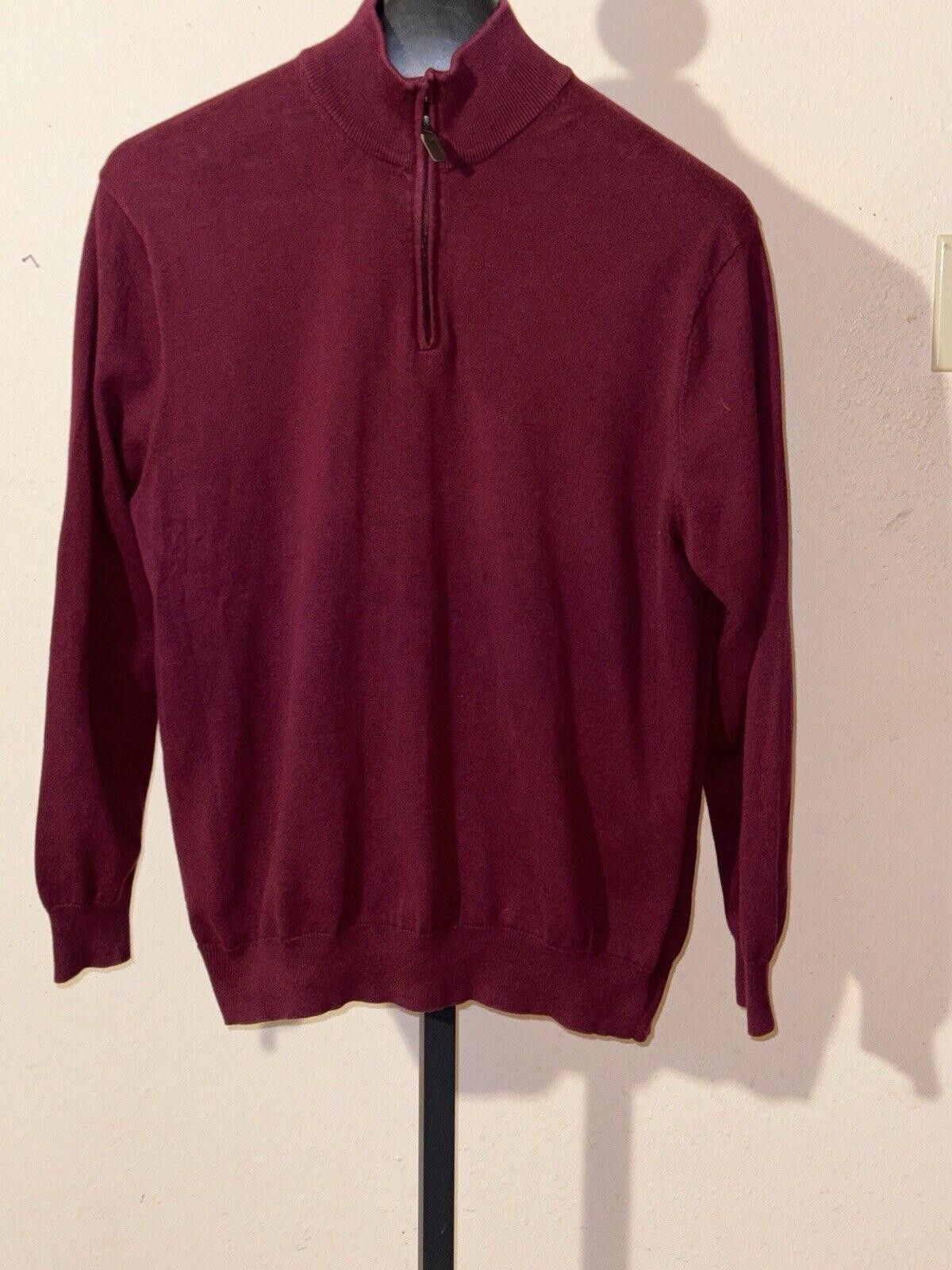 Jos. A. Bank Jos. A. Bank Maroon Pima Cotton Sweater Top 1/4 Zip Sz XL Size US XL / EU 56 / 4 - 1 Thumbnail