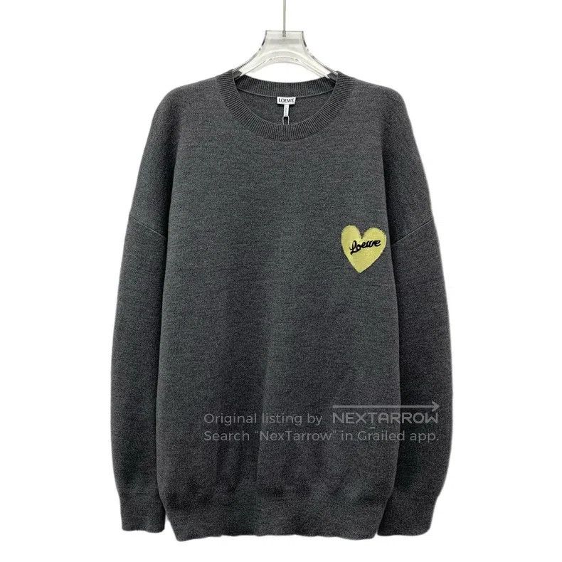 Loewe Loewe Dark Gray Love Letter Flower Embroidery Wool Round N Size S / US 4 / IT 40 - 1 Thumbnail