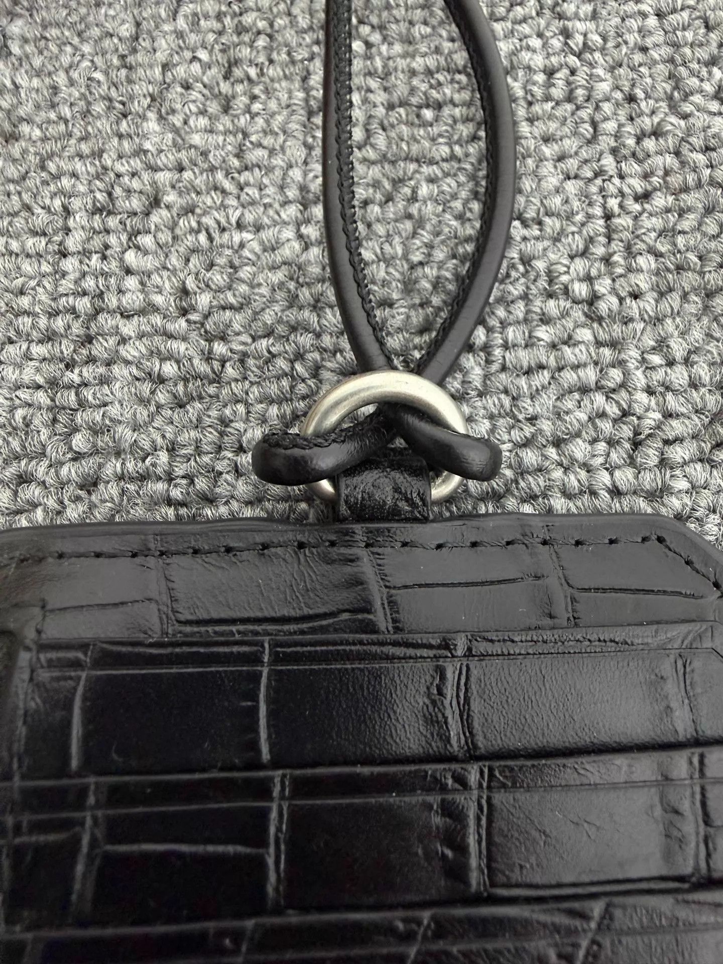 Saint Laurent Paris Saint Laurent SLP 18ss Black Croc Lanyard Cardholder Size ONE SIZE - 4 Thumbnail
