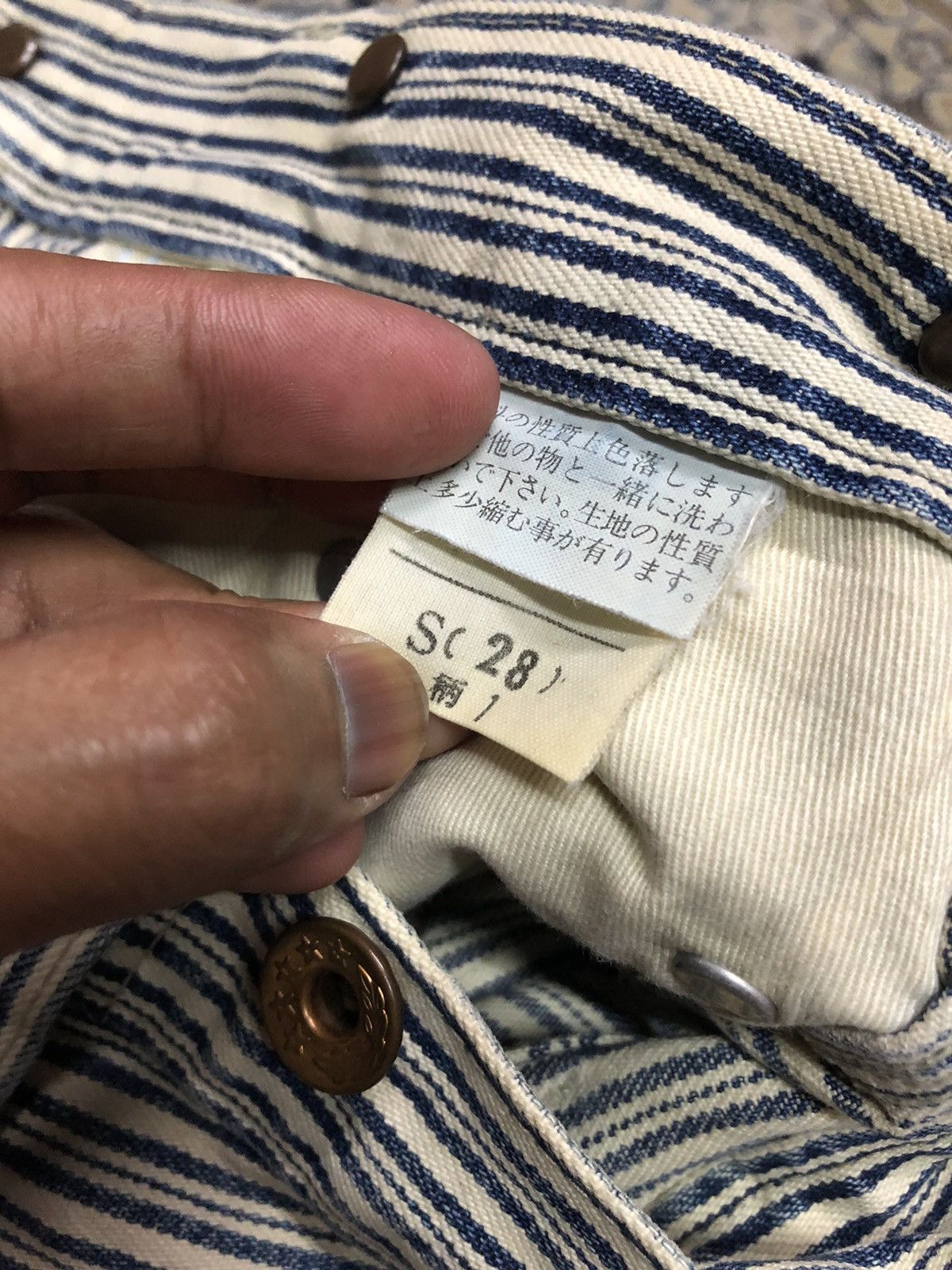 Japanese Brand BAGGY⚡️⚡️STRIPED BLUE WAY CARPENTER DENIM Size US 28 / EU 44 - 7 Thumbnail