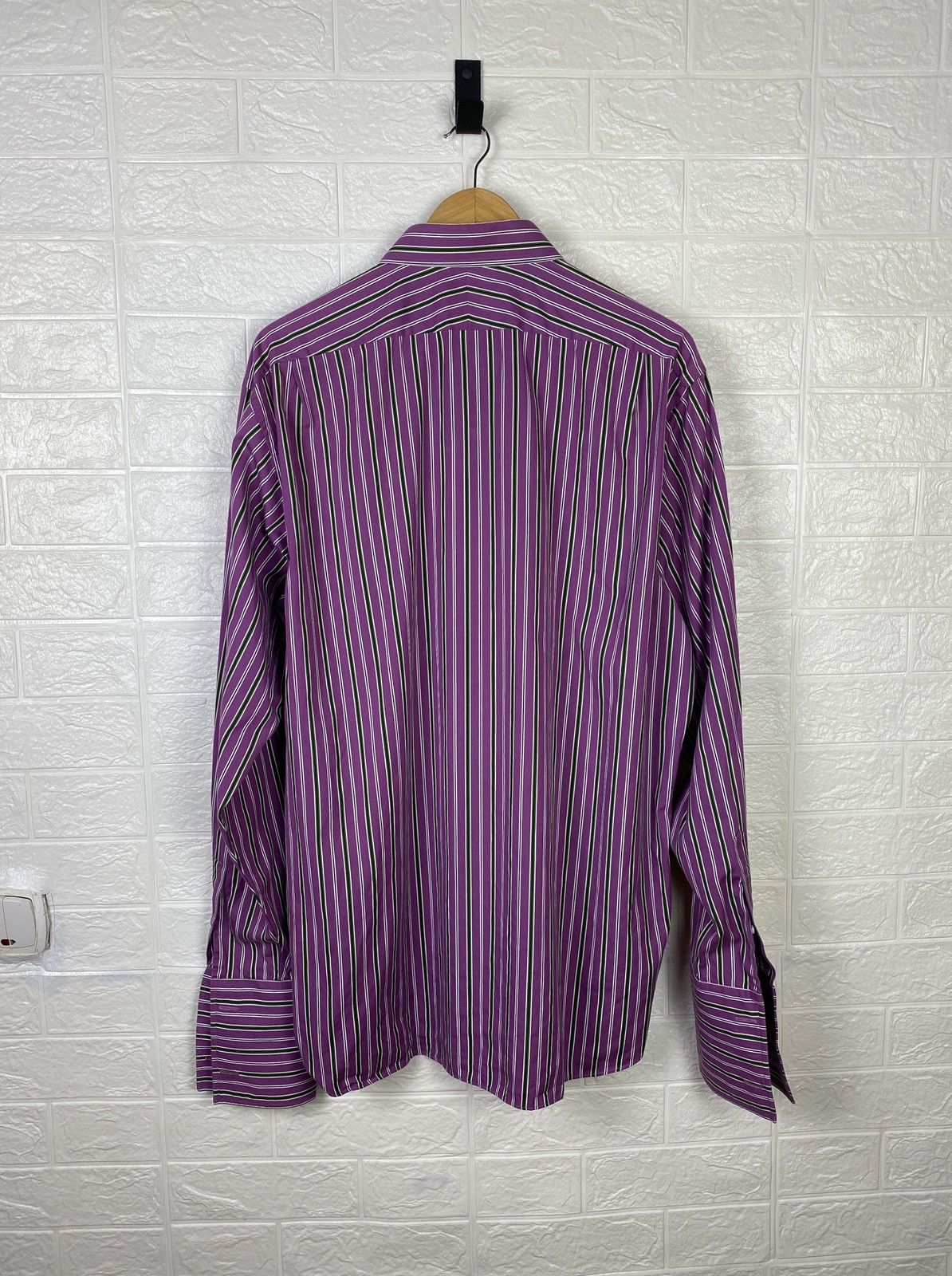 Polo Ralph Lauren × Ralph Lauren Purple Label Ralph Lauren Purple Label Dress Shirt Purple Striped French Size US XL / EU 56 / 4 - 11 Thumbnail