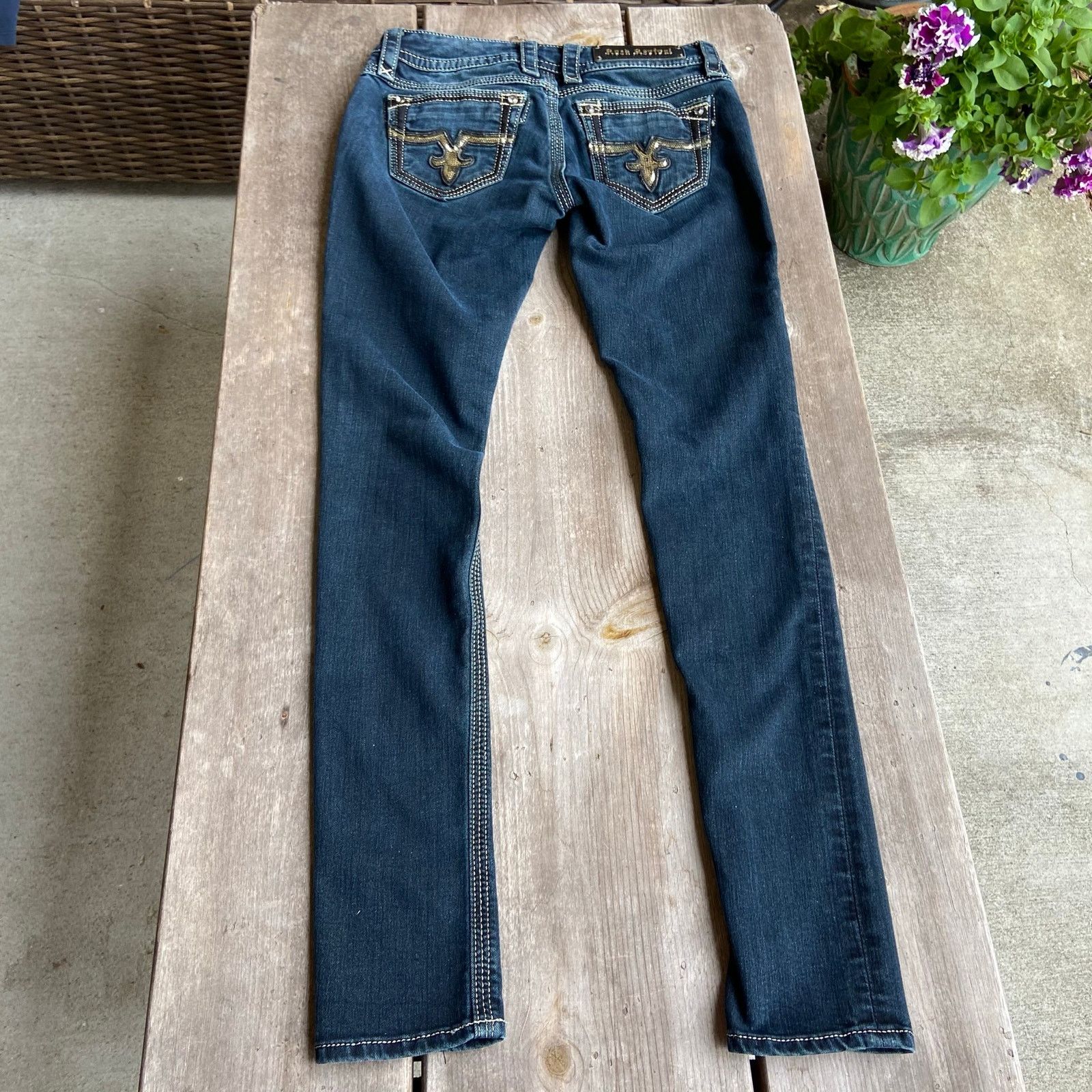 Rock Revival Rock Revival Buckle Jacklyn Super Skinny Dark Jeans 28 Size 28" / US 6 / IT 42 - 10 Thumbnail