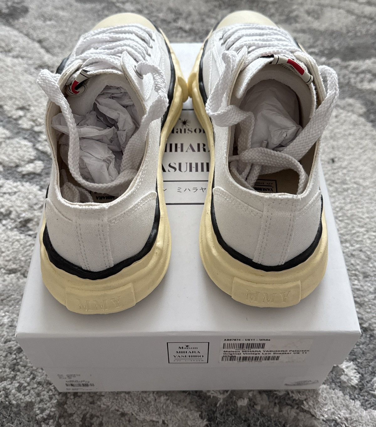 Japanese Brand MAISON Mihara Yasuhiro Peterson Vintage Low White Size US 12 / EU 45 - 3 Thumbnail