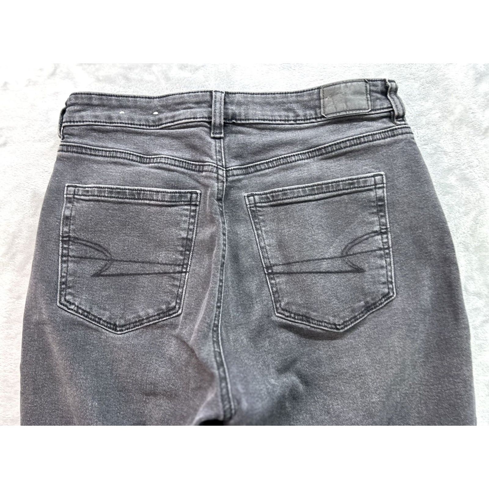 American Eagle Outfitters VINTAGE American Eagle Jeans Womens Sz 8 Black Stretch 5-Pocket Regular Zip Fly Denim Beach 90s Hip Hop Punk Rock School Cowboy Size 30" / US 8 / IT 44 - 3 Thumbnail
