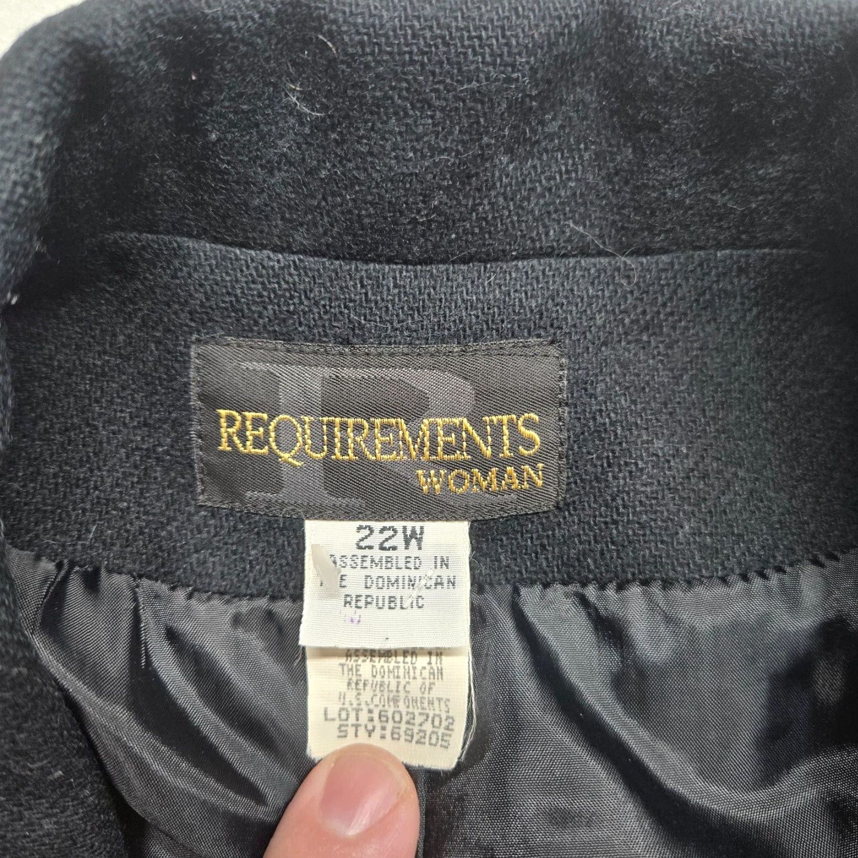 Vintage Requirements Black Button Up Dress Jacket Coat Adult Women's Size 22W Size 3XL / US 20-22 - 3 Thumbnail