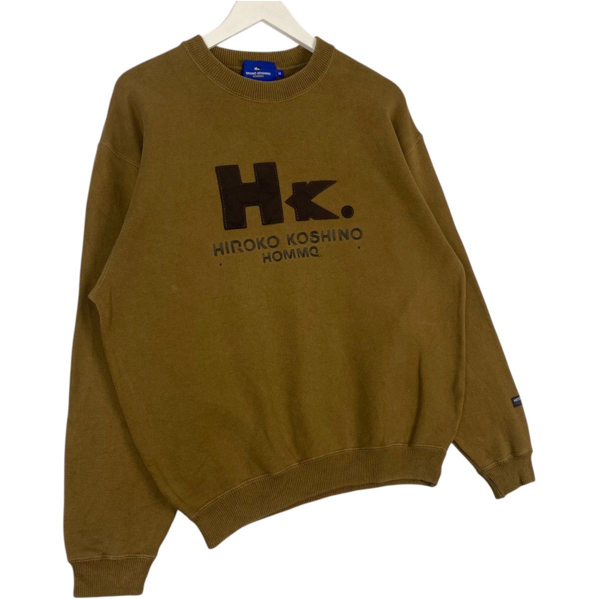 Hiroko Koshino Homme Vintage 90s Hiroko Koshino Embroidered Sweatshirt Brown Size US M / EU 48-50 / 2 - 3 Thumbnail
