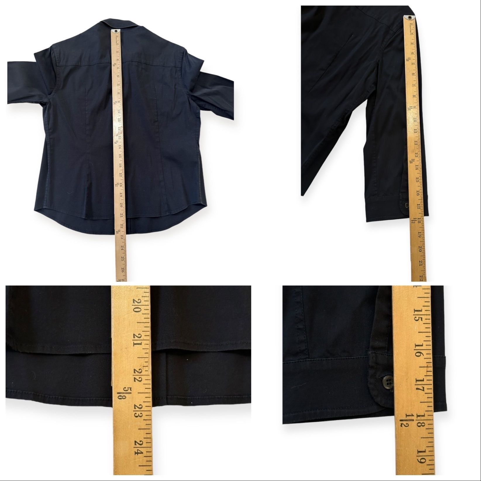 Prada Black Stretch Cotton Shirt Epaulettes Made in Italy,