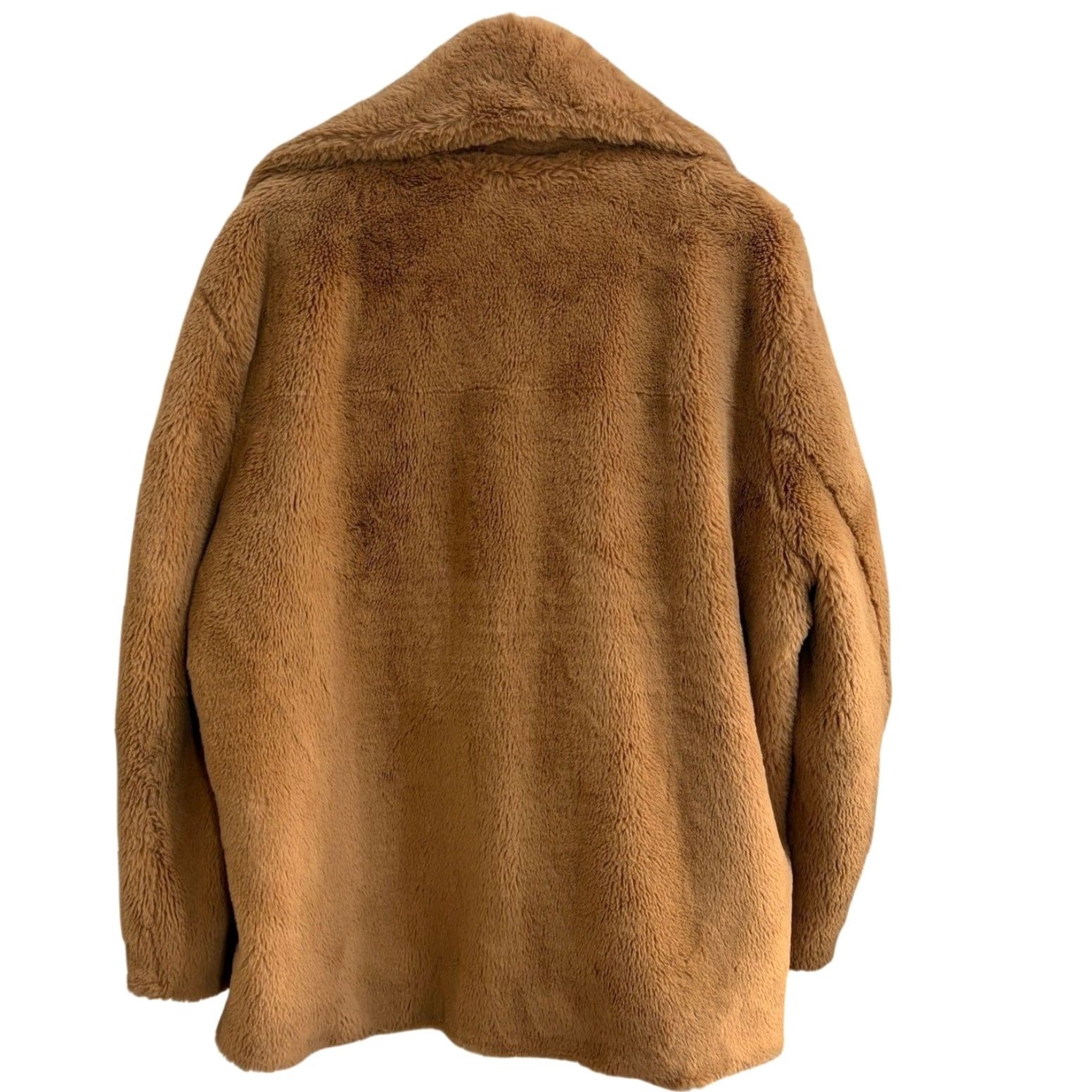 Vintage VINTAGE not applicable; title: Tiger Mist Fawkner Jacket Womens Small Camel Faux Fur Open Front Oversized Coat Size S / US 4 / IT 40 - 2 Thumbnail
