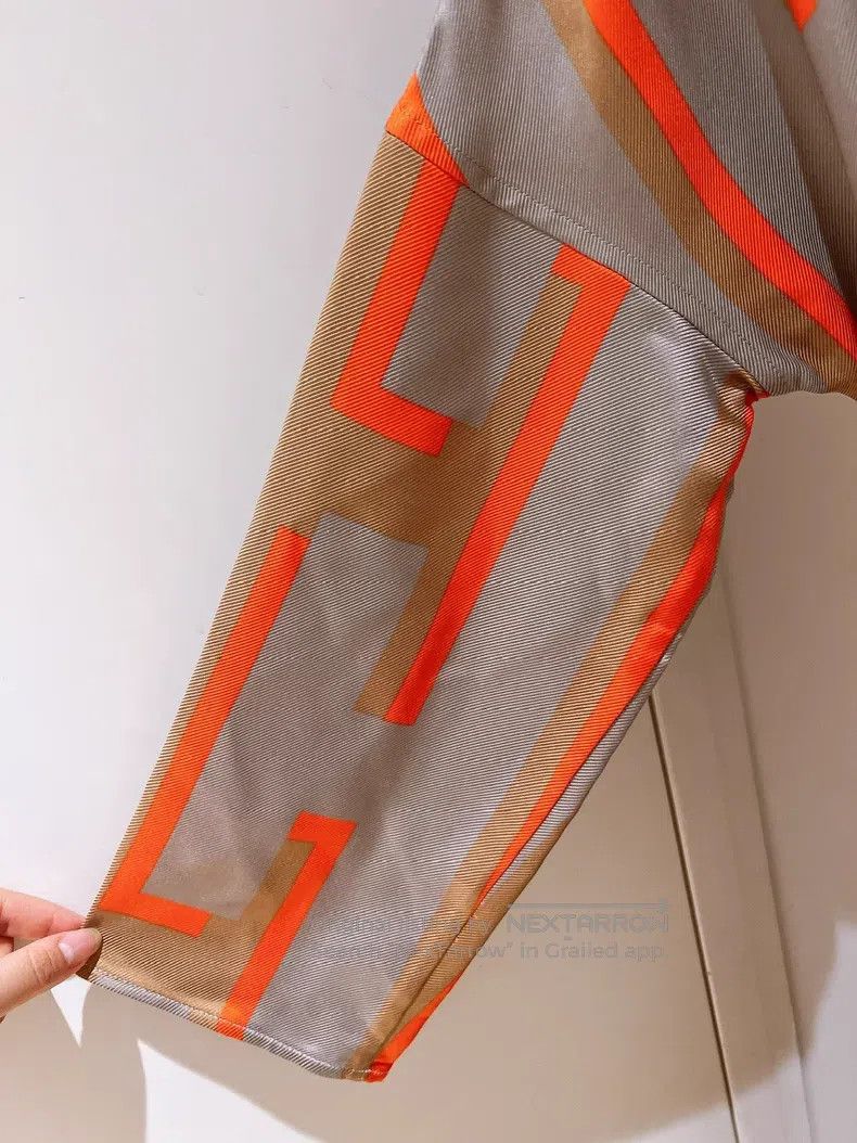 Other Hermes H Full Logo Silk Shirt Dress Dress Size XS / US 0-2 / IT 36-38 - 6 Thumbnail