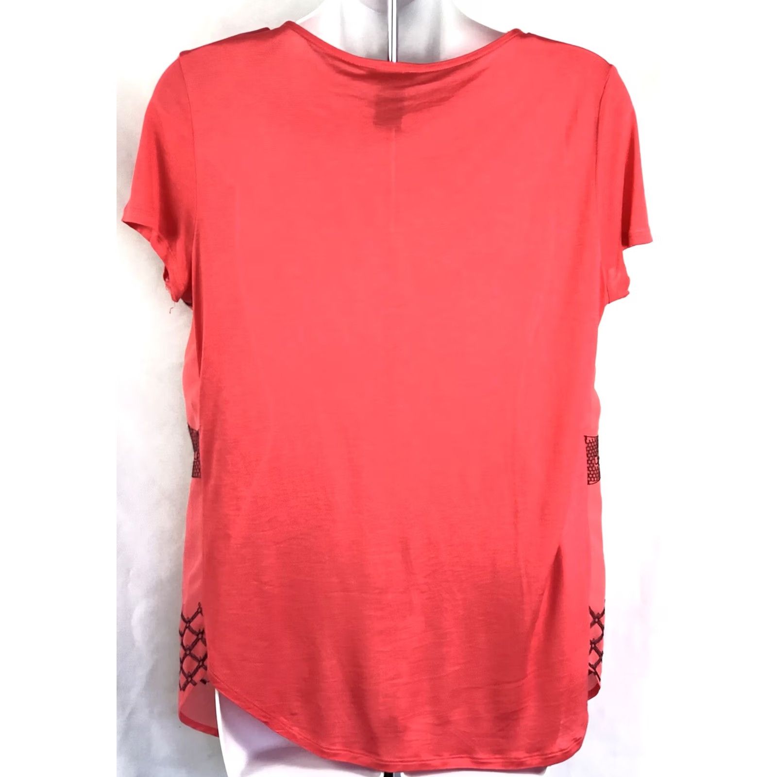 Ann Taylor Ann Taylor orange/black Chiffon short sleeve punk rock grunge Y2K blouse M size Size M / US 6-8 / IT 42-44 - 3 Thumbnail
