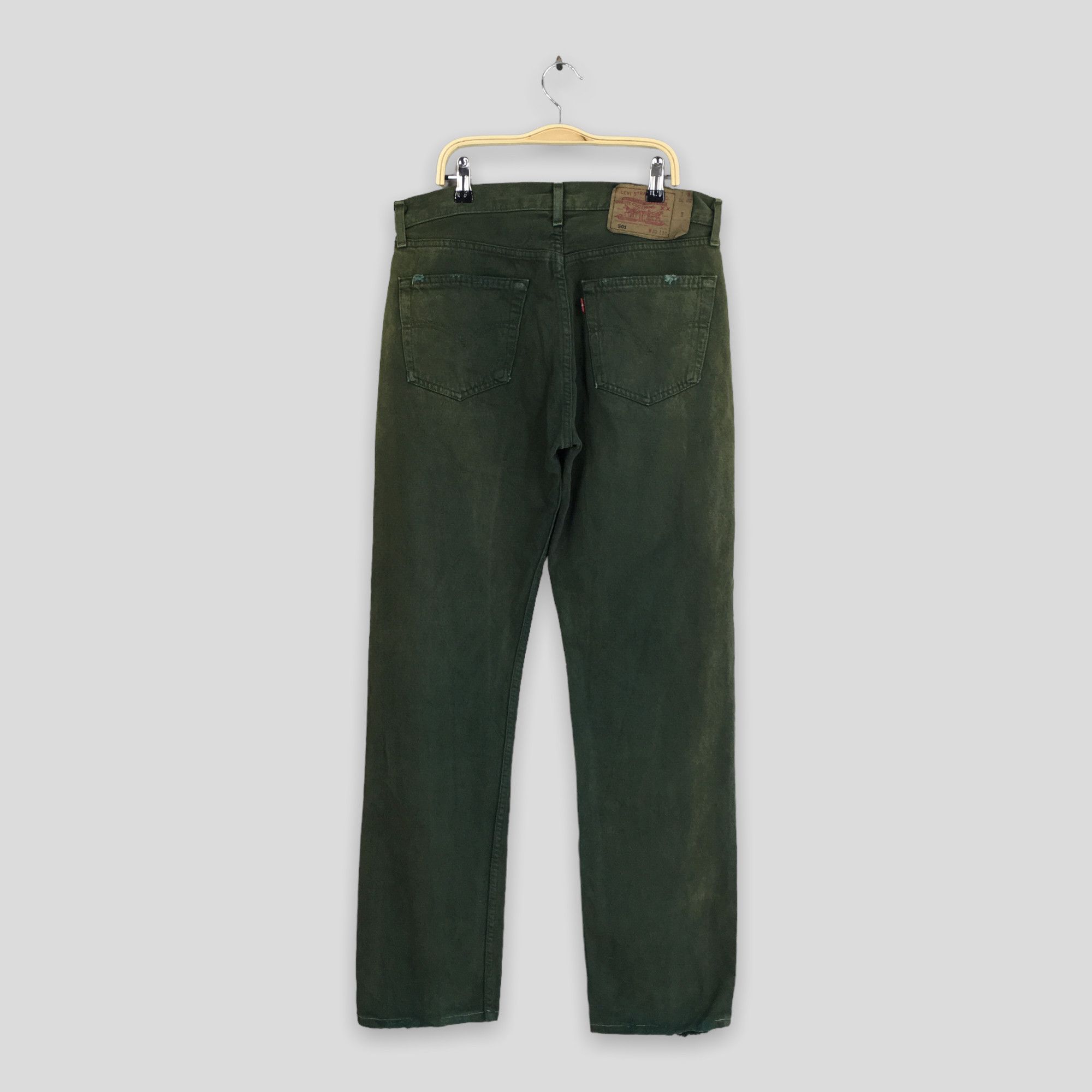 Levi's Size 30x30 Vintage 90s Levi's 501 Green Olive Jeans S1816 Size US 30 / EU 46 - 9 Thumbnail