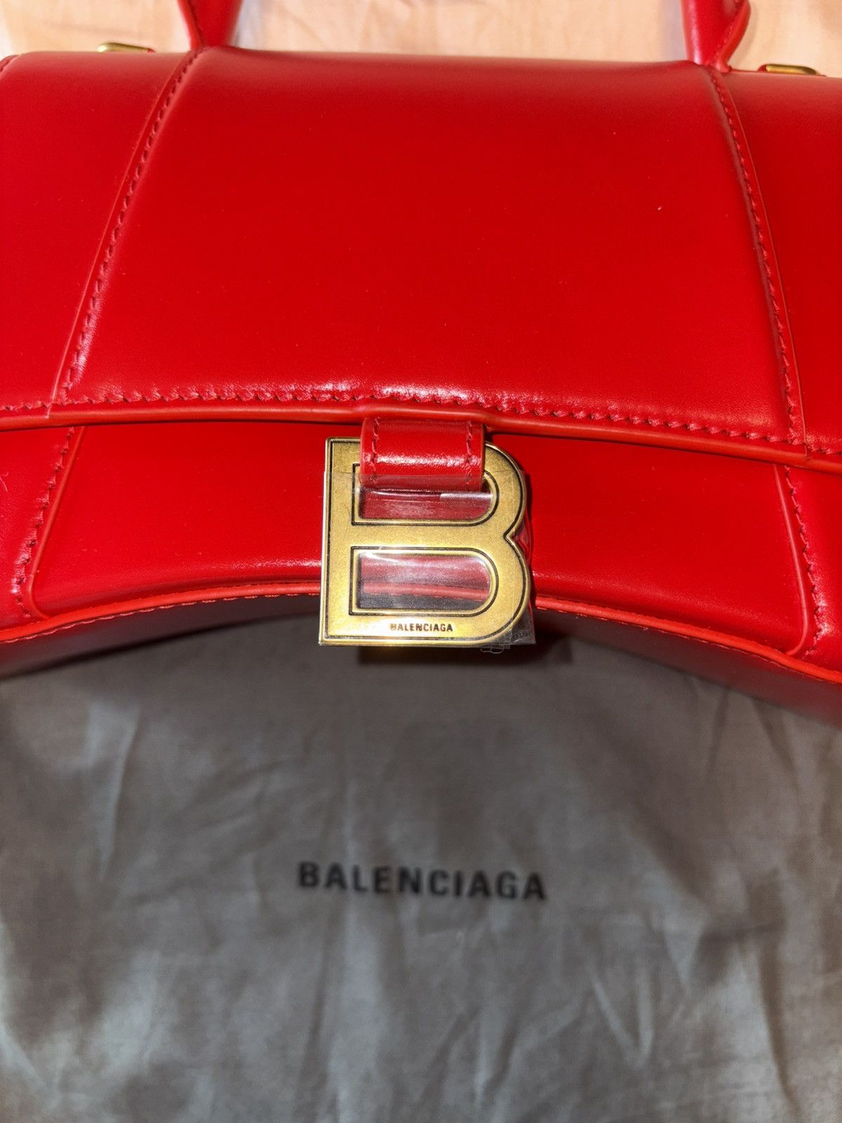 Balenciaga Balenciaga Hourglass Leather Bag Small Size ONE SIZE - 3 Thumbnail