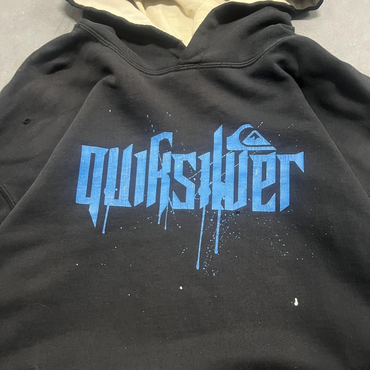 Quiksilver × Vintage VintageY2K Quiksilver Skater Black Y2K Paint Splatter Hoodie Size US S / EU 44-46 / 1 - 2 Thumbnail