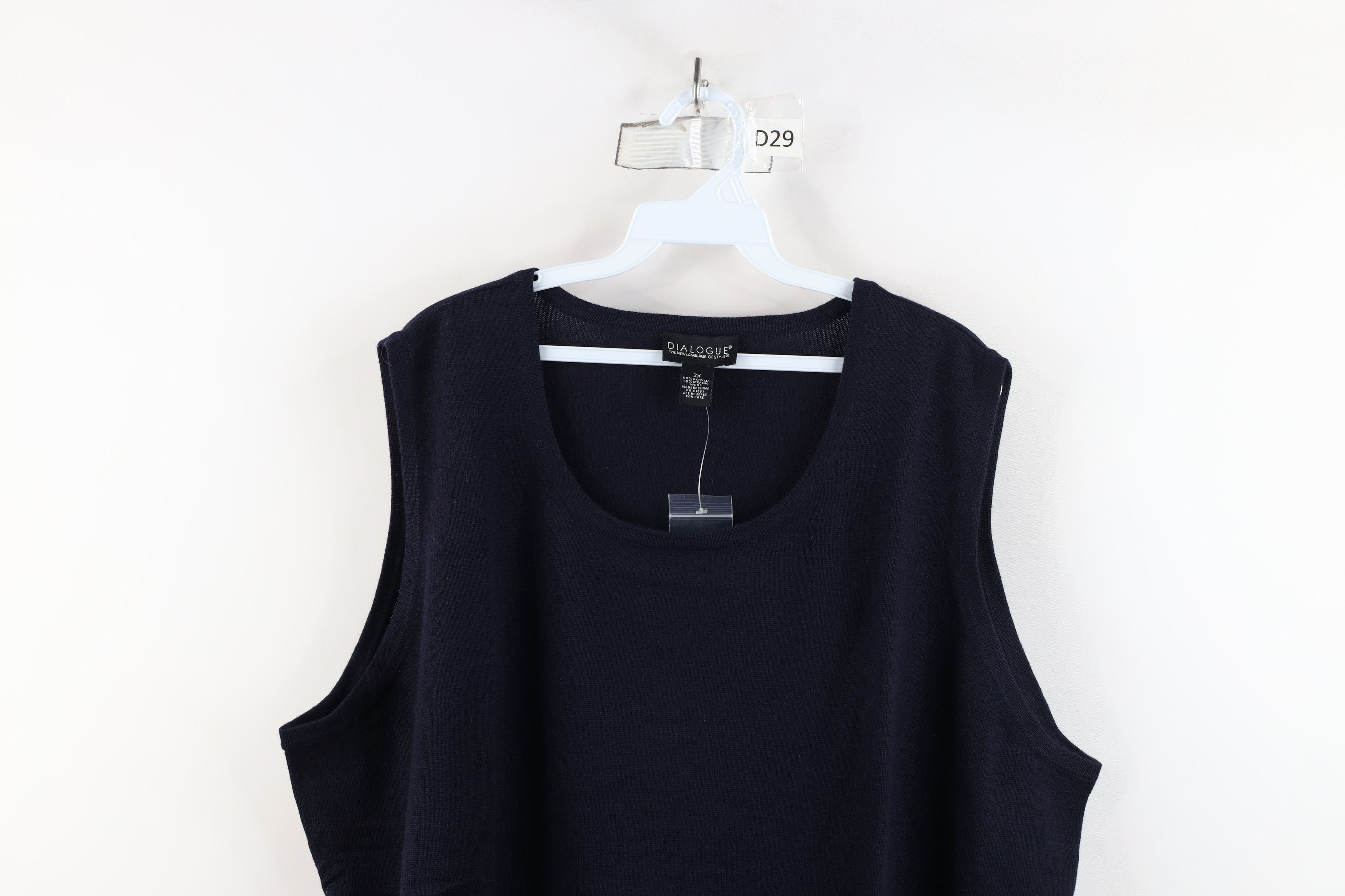 Vintage Deadstock Vintage 90s Streetwear Wool Knit Sweater Vest Size 3XL / US 20-22 - 2 Thumbnail