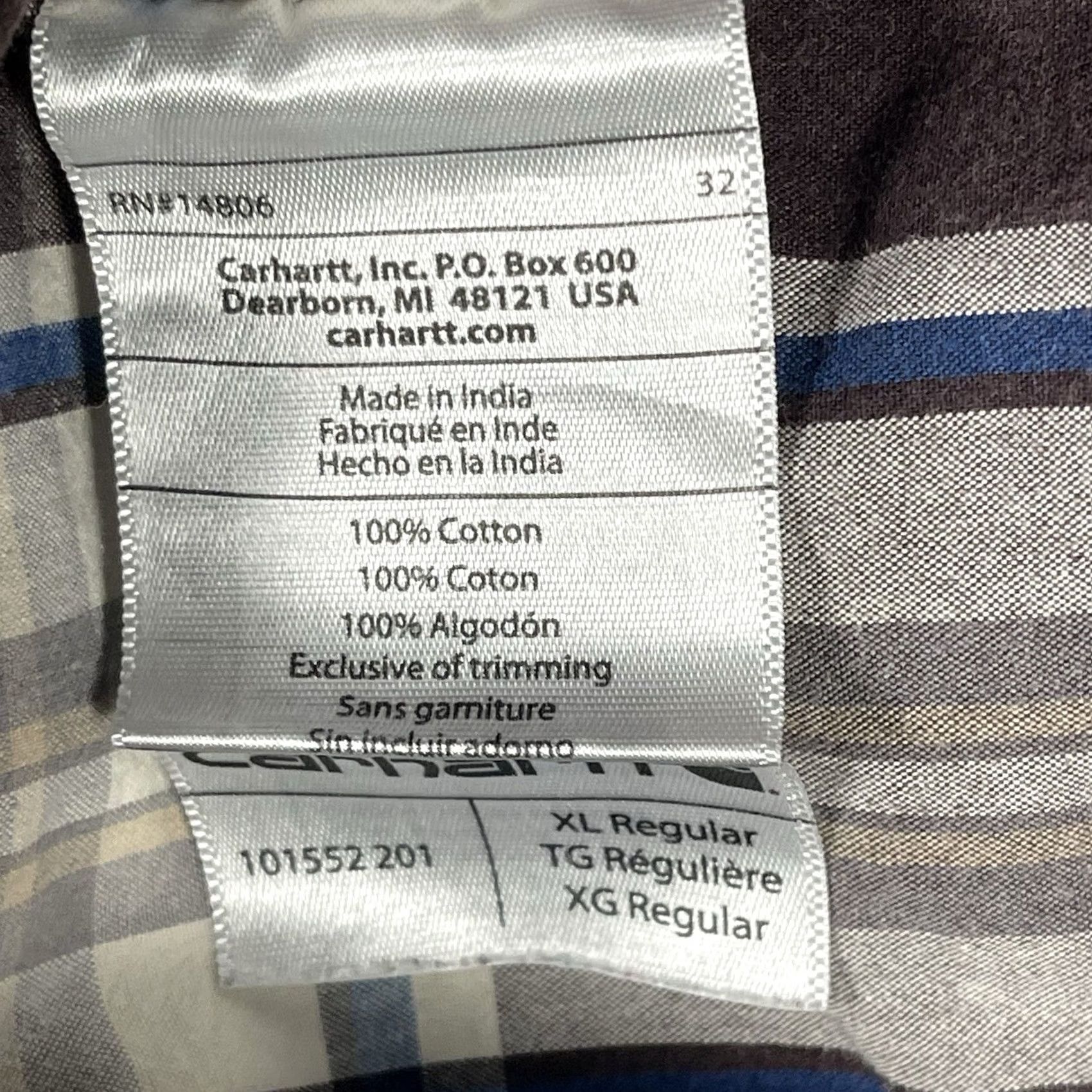 Carhartt Carhartt Shirt Mens XL Brown Plaid Short Sleeve Button-Up Relaxed Size US XL / EU 56 / 4 - 6 Thumbnail