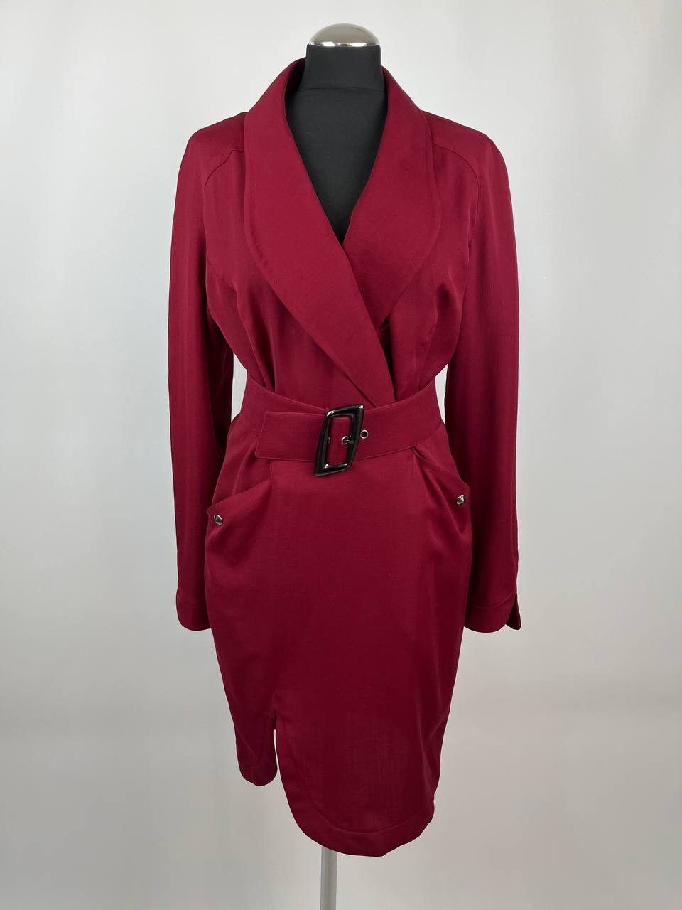 Thierry Mugler Archive Thierry Mugler Paris Burgundy Wool Blazer Dress Size M / US 6-8 / IT 42-44 - 1 Thumbnail