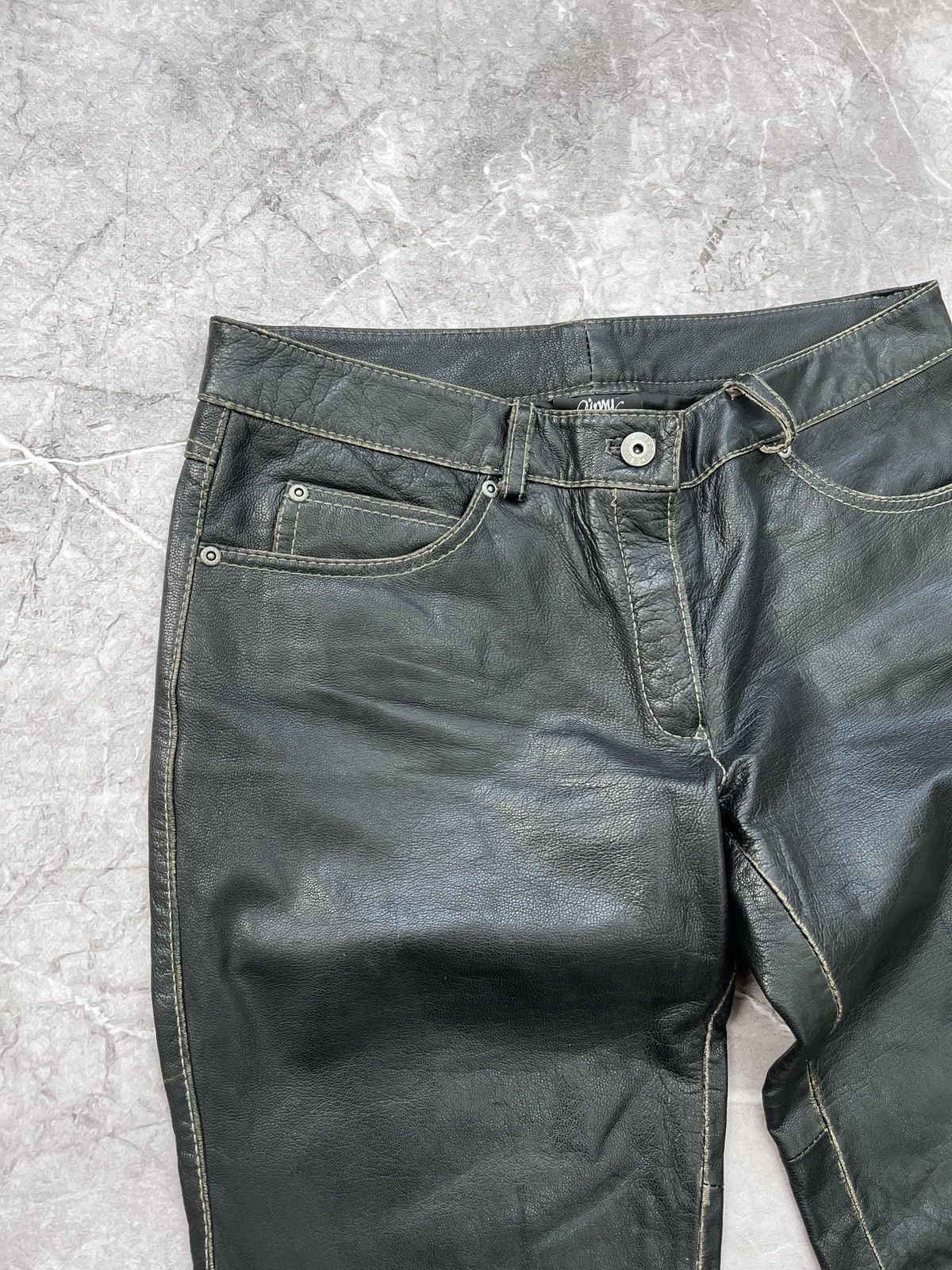 14th Addiction × Vintage VINTAGE zipper 14thaddiction style moto leather 90s pants Size US 30 / EU 46 - 5 Thumbnail