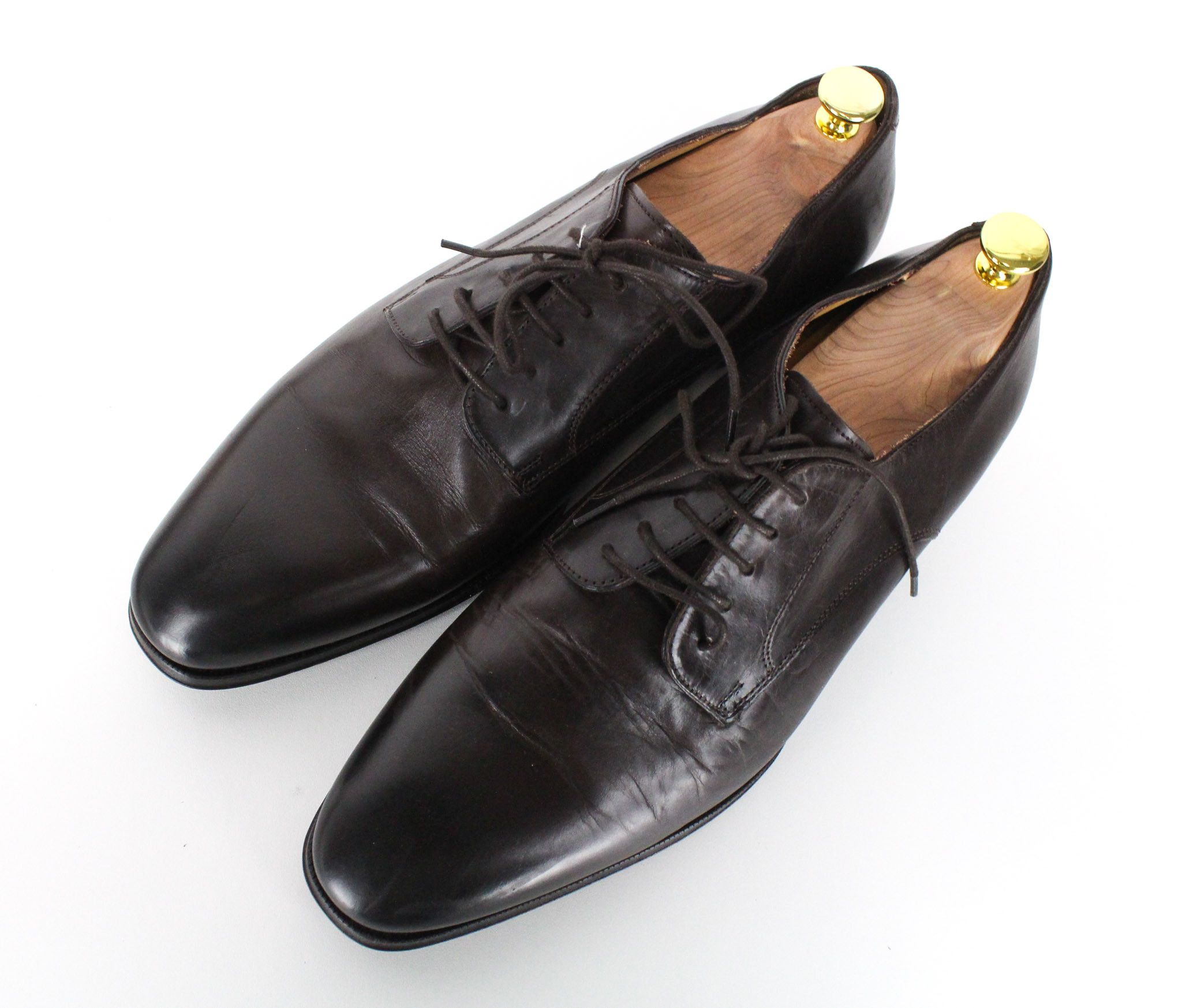 Suitsupply EU44.5 Brown Leather Laced Low-Top 72662 Size US 11.5 / EU 44-45 - 6 Thumbnail
