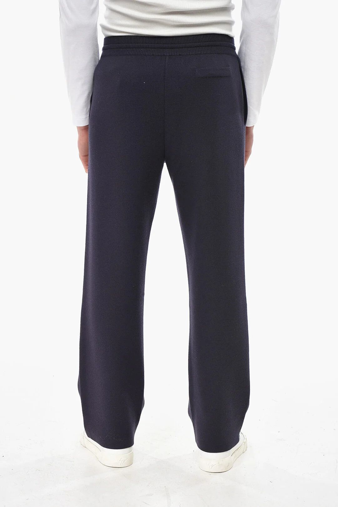 Lanvin og1mm0426 Merino Wool-Blend Casual Pant in Midnight Blue Size US 34 / EU 50 - 2 Thumbnail