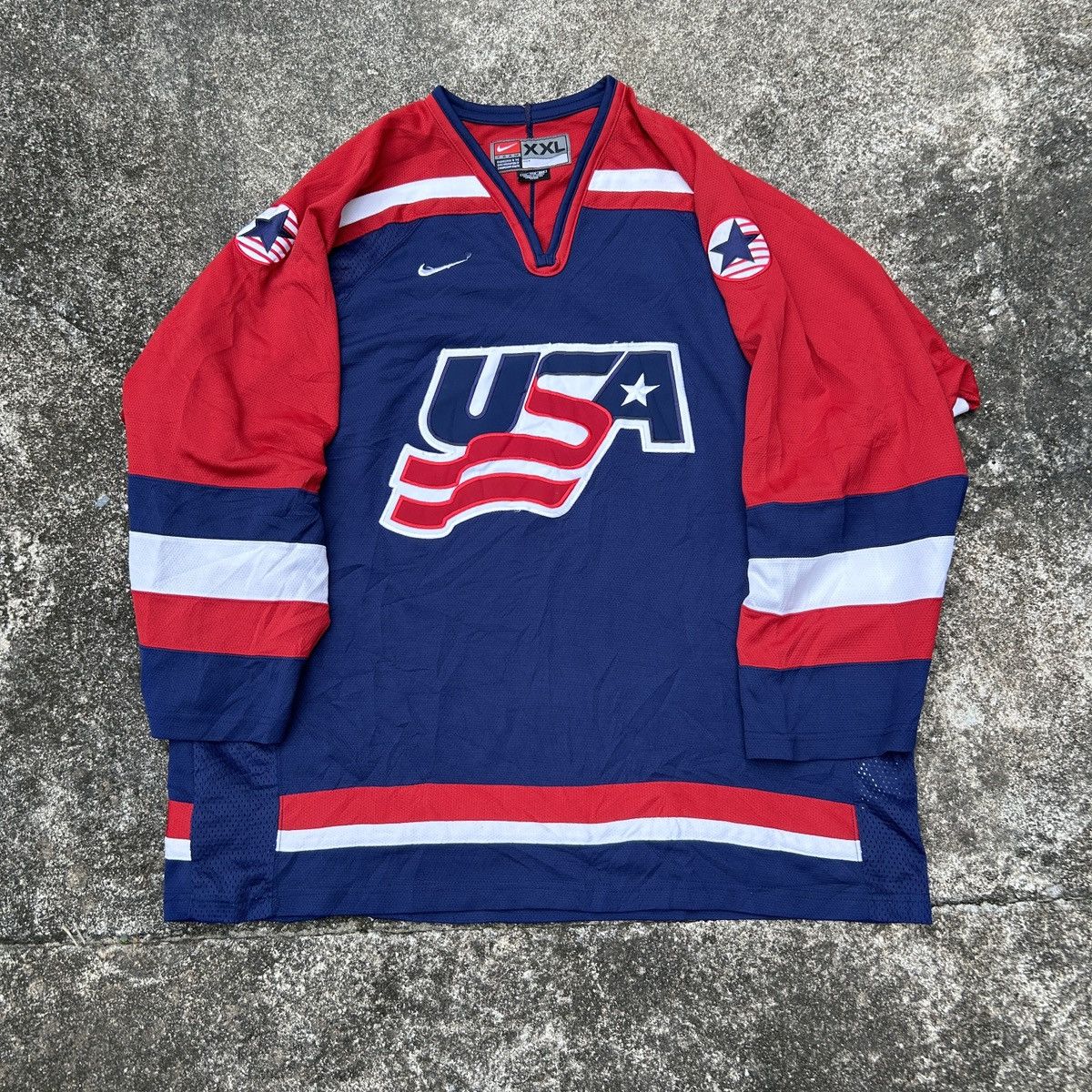 Nike Nike Vintage Blue Red white 2002 Olympic Team USA Nhl Hockey Size US XL / EU 56 / 4 - 1 Thumbnail