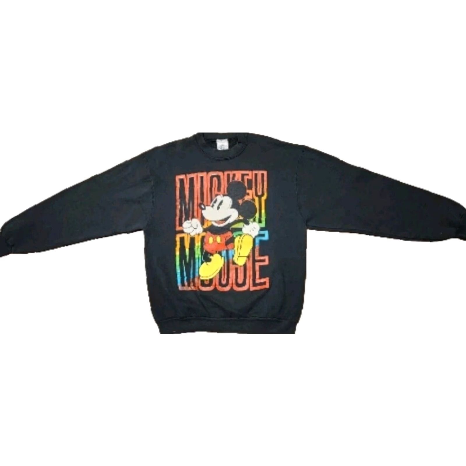 Mickey & Co. Mickey Mouse & Co Sweatshirt M Medium Black Rainbow Mickey Vintage 90s Disney Sweater Size US M / EU 48-50 / 2 - 2 Thumbnail