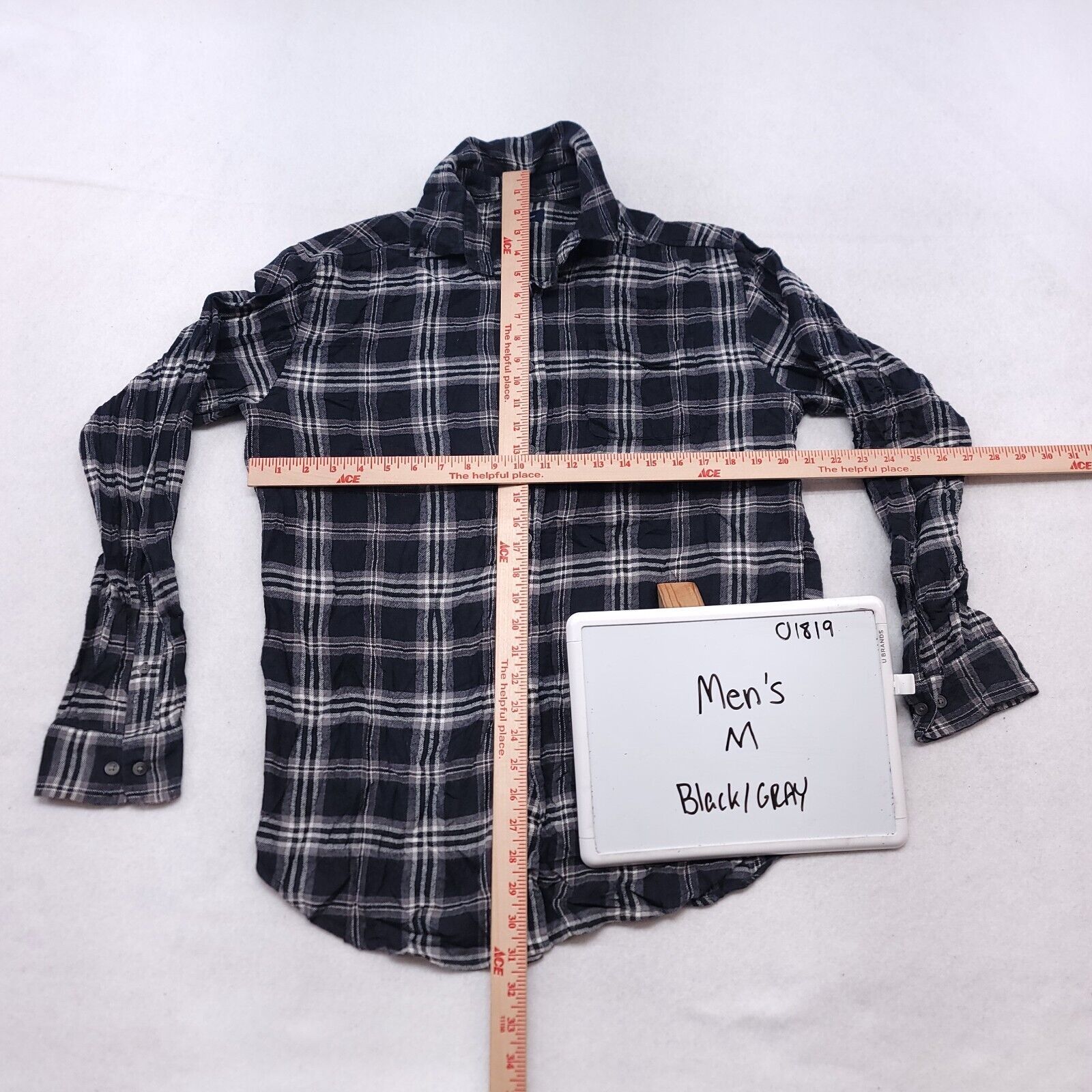 Croft & Barrow Croft & Barrow Windowpane Flannel Shirt Mens Size M Black Size US M / EU 48-50 / 2 - 6 Thumbnail