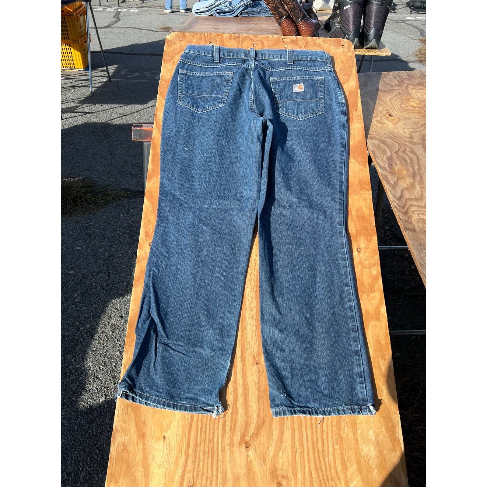 Carhartt Carhartt FR Jeans Mens 38x32 Blue Denim Utility Work Pants Size US 38 / EU 54 - 4 Thumbnail