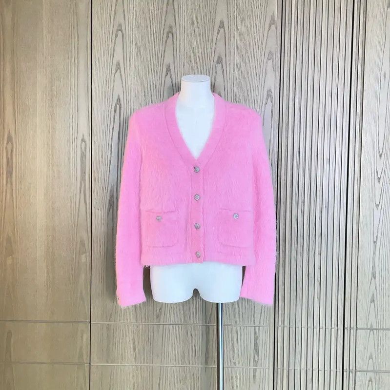 Chanel Chanel Pink Wool Blend Cardigan for Women 0089 Size S / US 4 / IT 40 - 1 Thumbnail