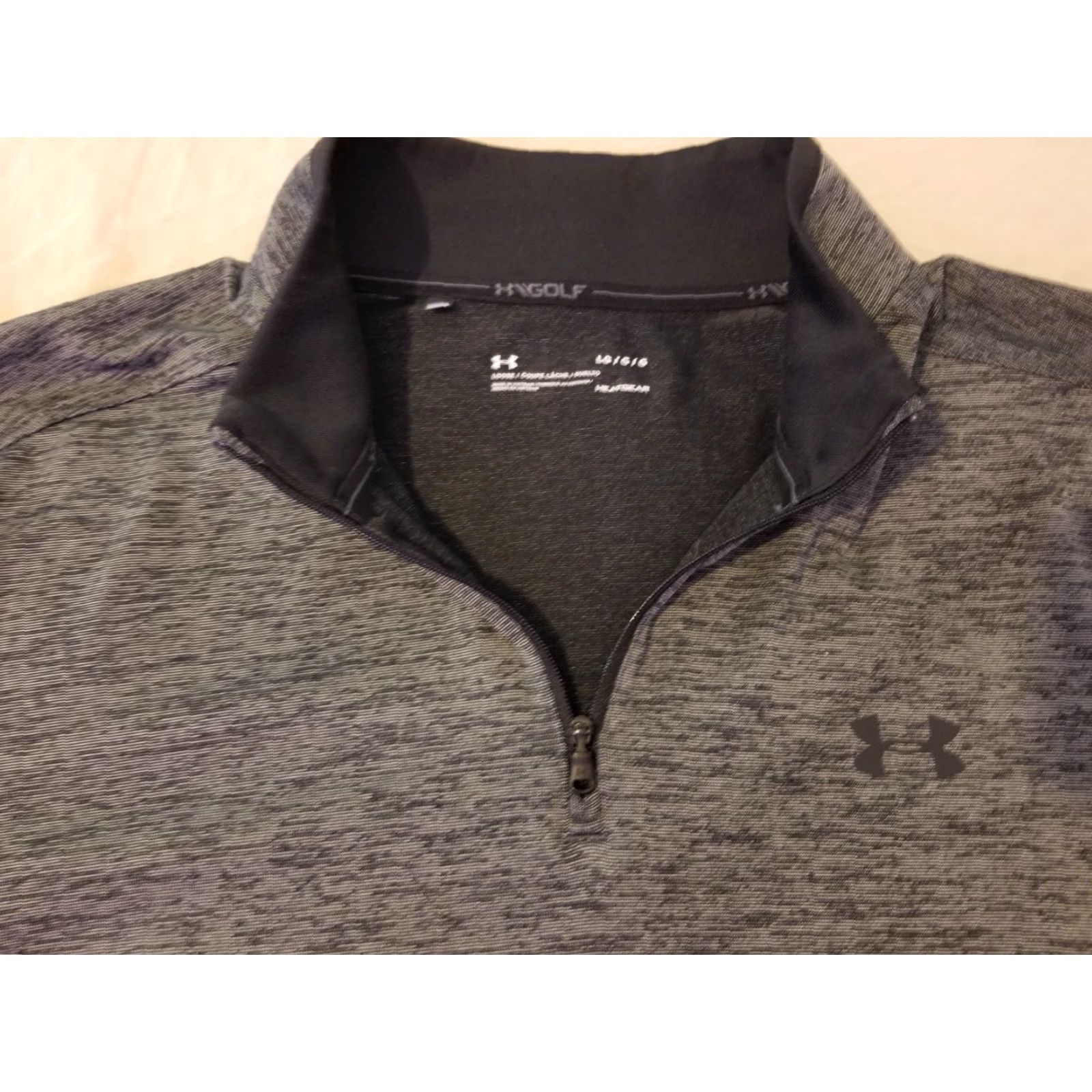 Under Armour Under Armour Men's Shirt L Black 1/4 Zip Mock Neck Athletic Sports Running Gym Workout Size US L / EU 52-54 / 3 - 2 Thumbnail