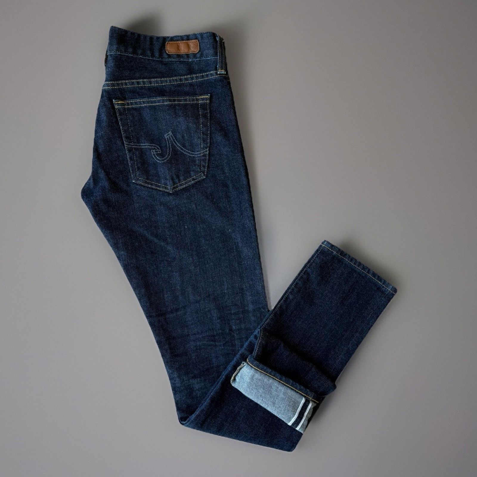AG Adriano Goldschmied Adriano Goldschmied Selvedge Jeans Women's 30 Blue Dark Wash Size 30" / US 8 / IT 44 - 1 Thumbnail