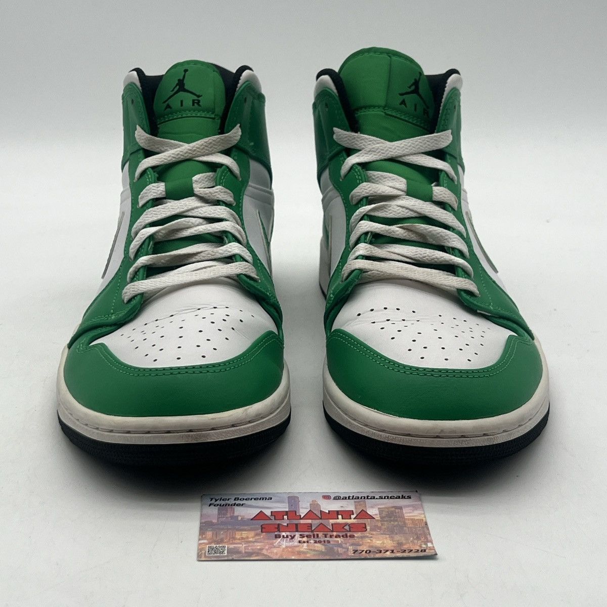 Nike Air Jordan 1 mid lucky green Size US 10 / EU 43 - 2 Thumbnail