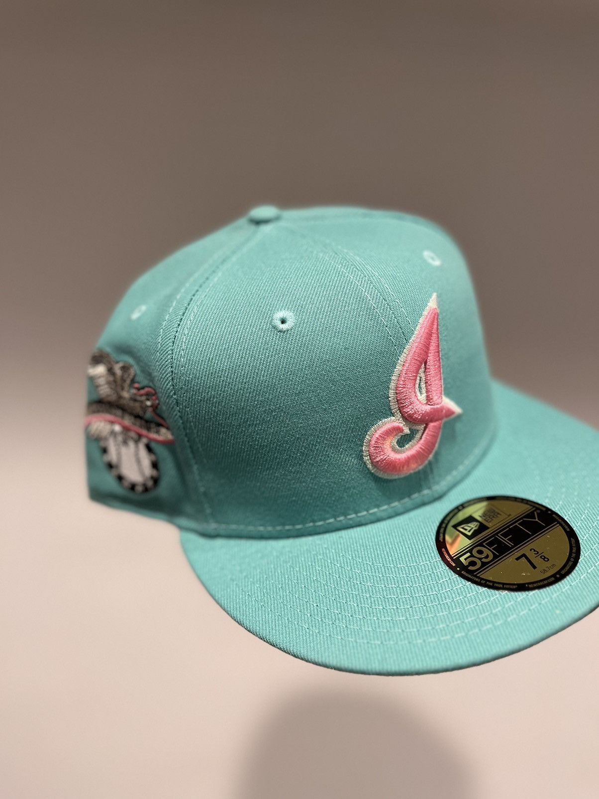 image of Hat Club x Mlb Hatclub Exclusive Cleveland Indians Strawberry Mint Noho, Men's