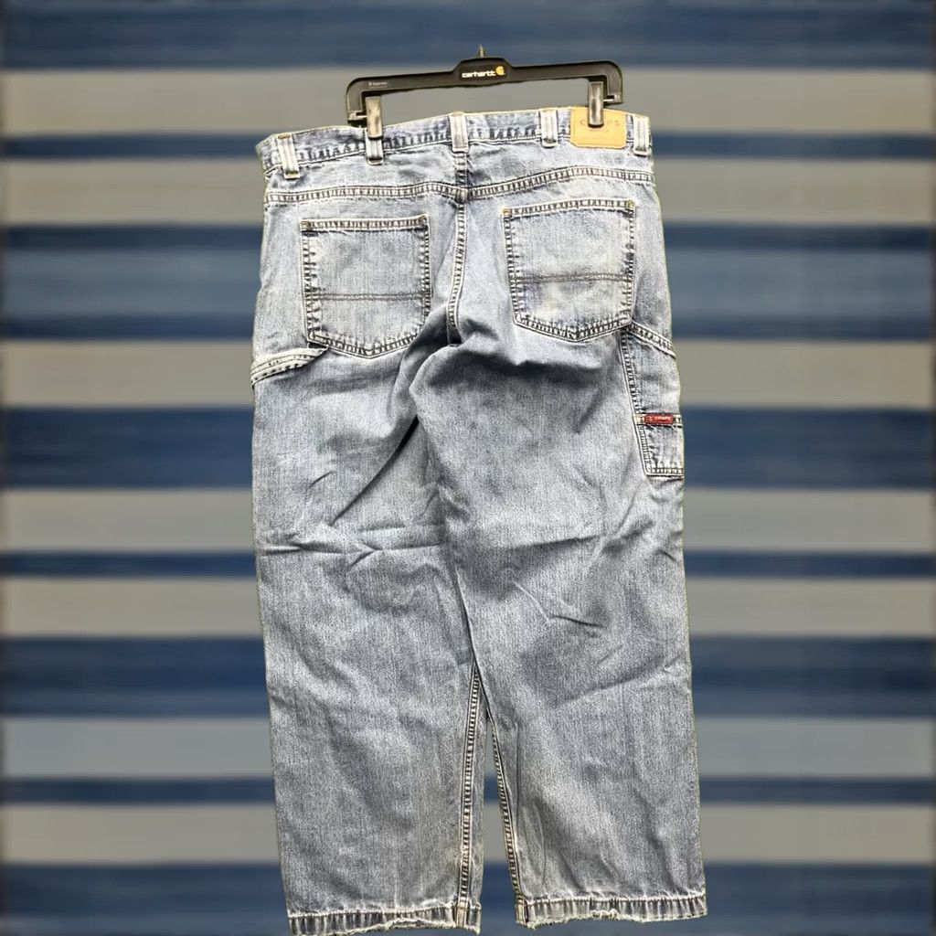 Chaps VINTAGE Chaps Carpenter Jeans Mens 38x30 Denim 5-Pocket Relaxed Waist 38 Blue Grunge Skater Wide Leg Jeans Mens Size US 38 / EU 54 - 1 Thumbnail