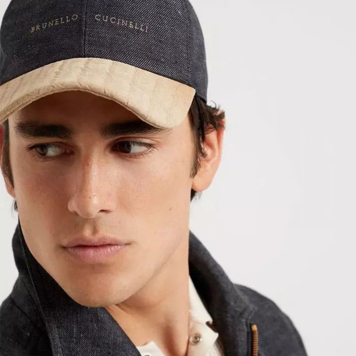 Brunello Cucinelli o1la1rc1a0425 Size: OS/ Cap in Dark Navy Size ONE SIZE - 3 Thumbnail