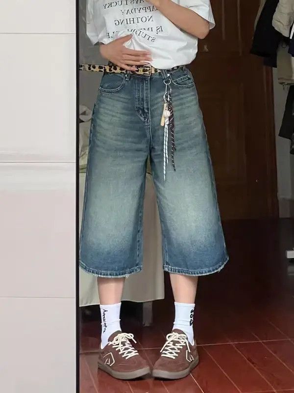 Japanese Brand Blue street washed vintage distressed denim shorts y2k Size US 32 / EU 48 - 5 Thumbnail