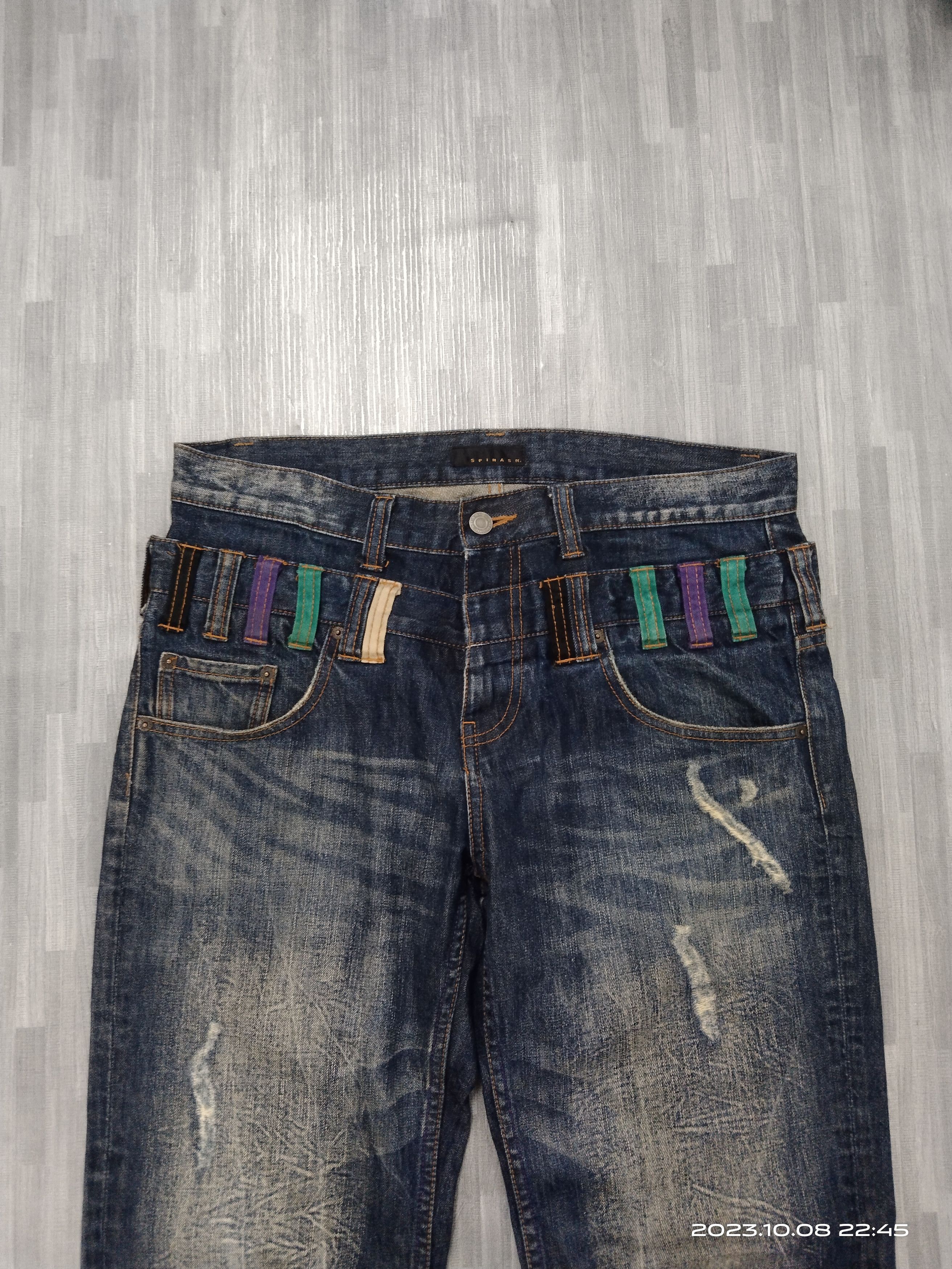 Japanese Brand SICK DOUBLE WAIST SPINASH DENIM PANTS Size US 33 - 4 Thumbnail
