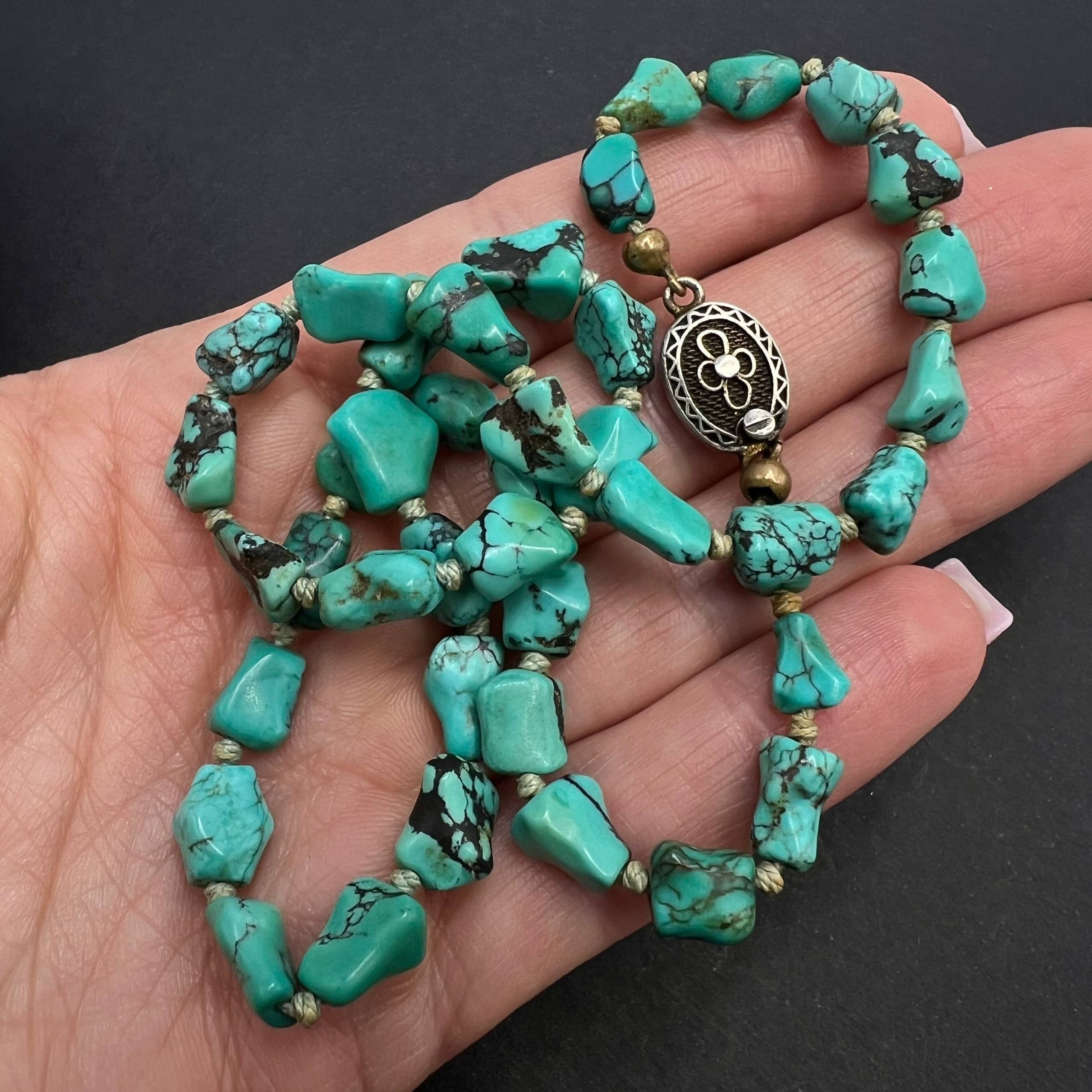 Vintage Vintage Turquoise Necklace Erik Poul Fenster Natural 22g Size ONE SIZE - 6 Thumbnail