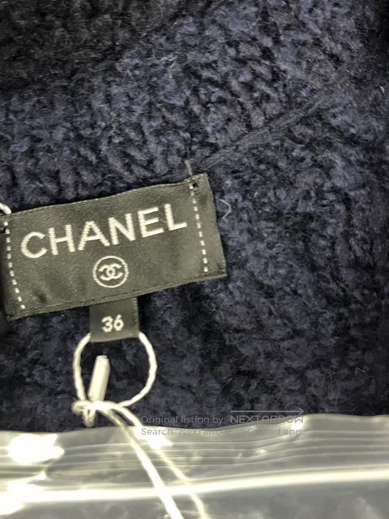 Chanel Chanel Dark blue lamb wool knitted jacket Size XS / US 0-2 / IT 36-38 - 4 Thumbnail