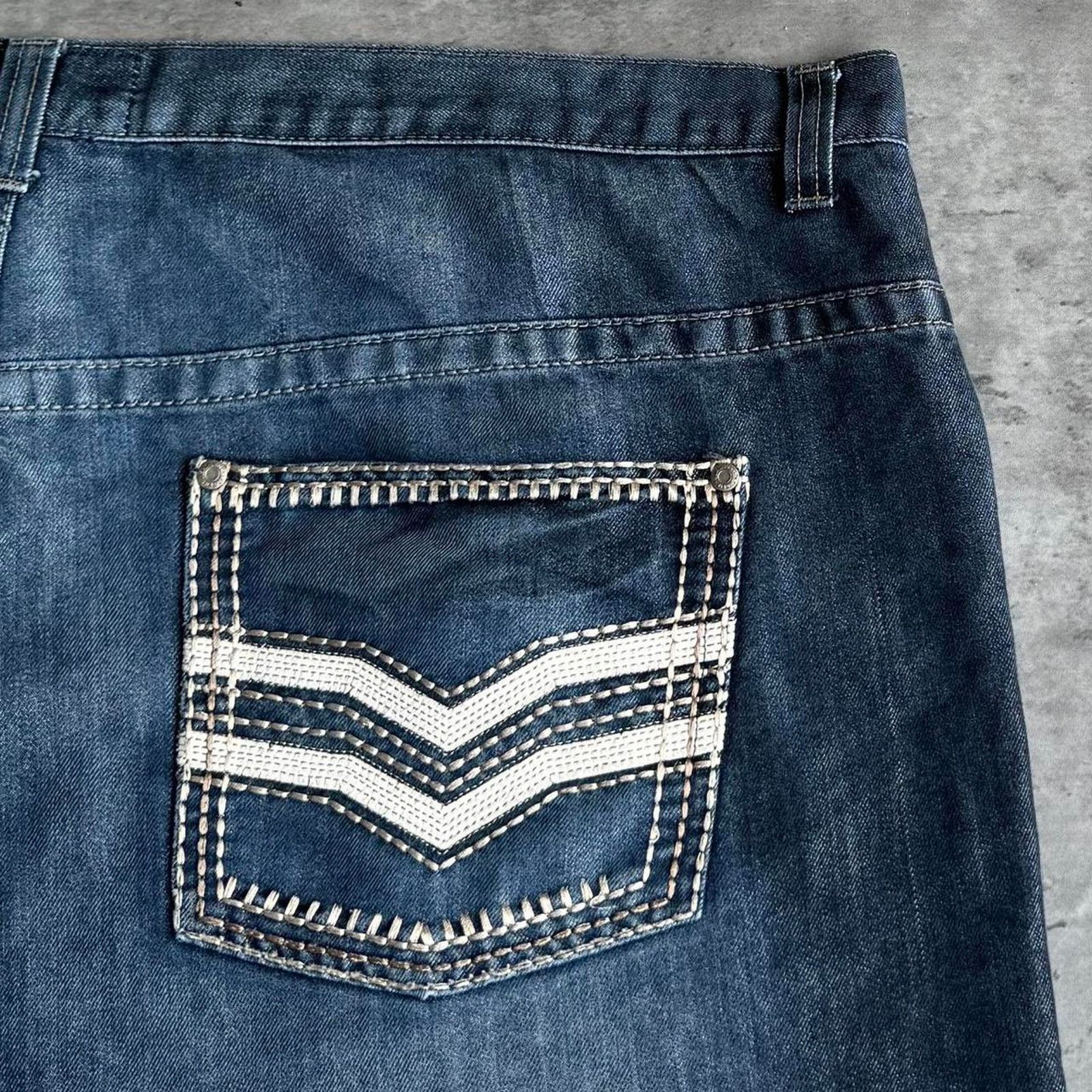Affliction × Japanese Brand Vintage Y2K Affliction Style Baggy Opium Embroidered Jeans Size US 44 / EU 60 - 3 Thumbnail