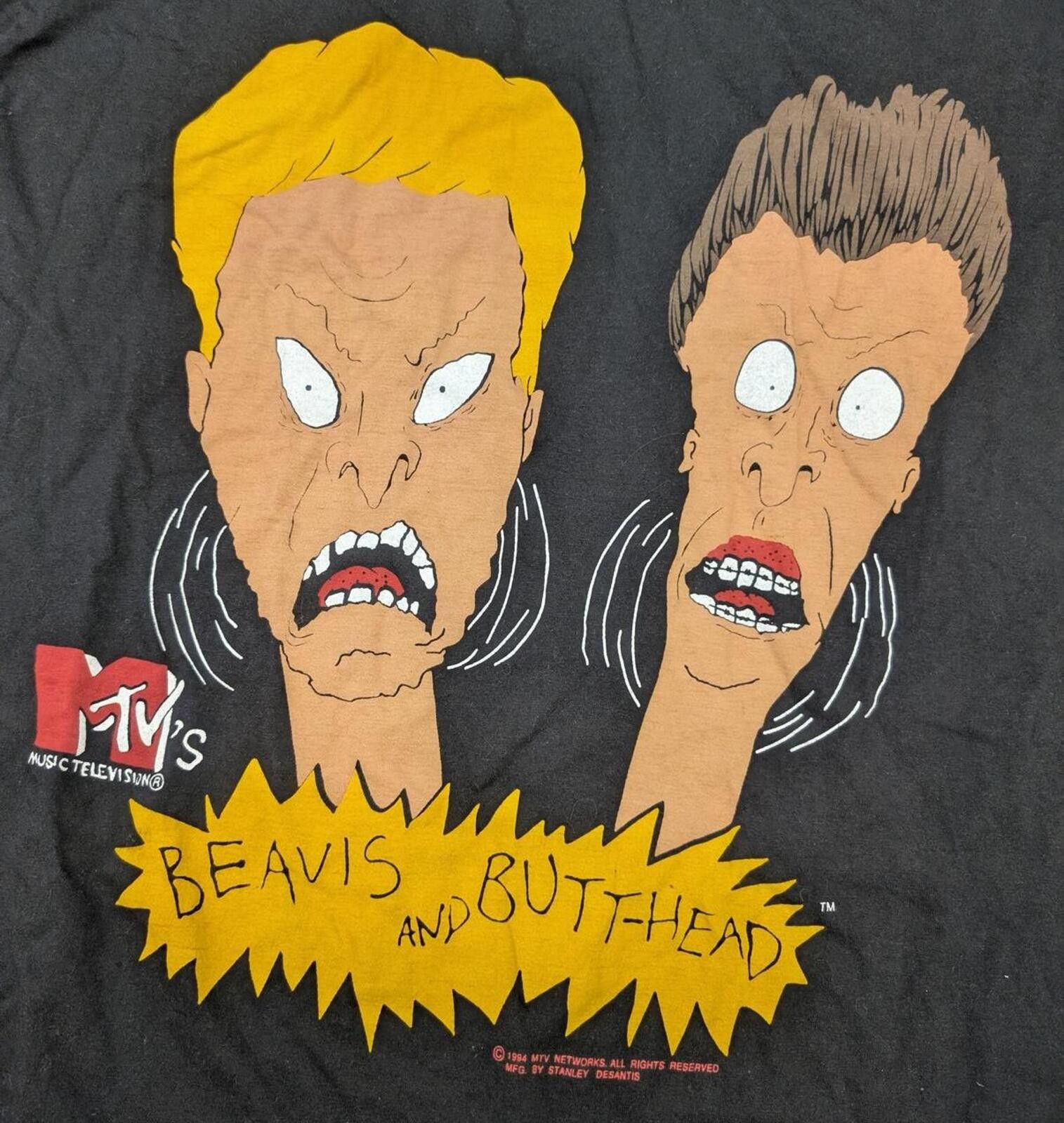 Mtv Vintage 90s Beavis and Butt-Head MTV Cartoon Promo T-shirt Size US XL / EU 56 / 4 - 2 Thumbnail
