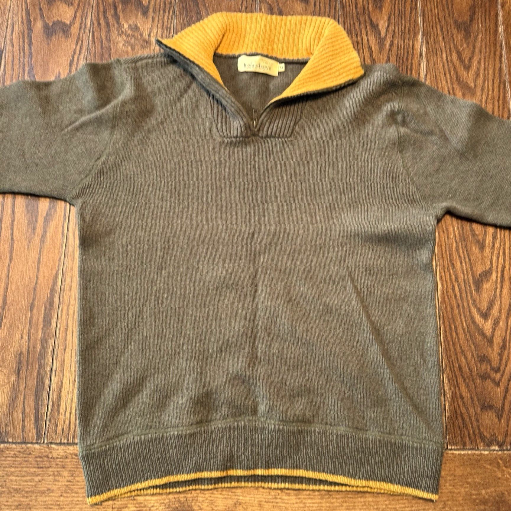 Vintage VINTAGE Irelands Eye Sweater Mens Medium Green Wool Pullover 1/4 Zip Ribbed Heavy Thick Knit Mock Neck 1/4 Zip Wool Size US M / EU 48-50 / 2 - 2 Thumbnail