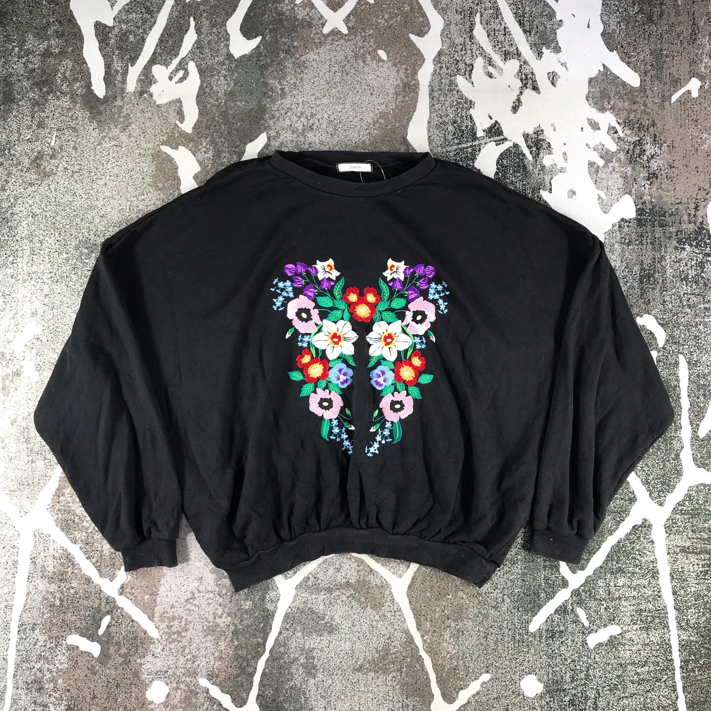 Japanese Brand Jouetie Embroidered Flower Sweatshirt F211 Size US M / EU 48-50 / 2 - 1 Thumbnail