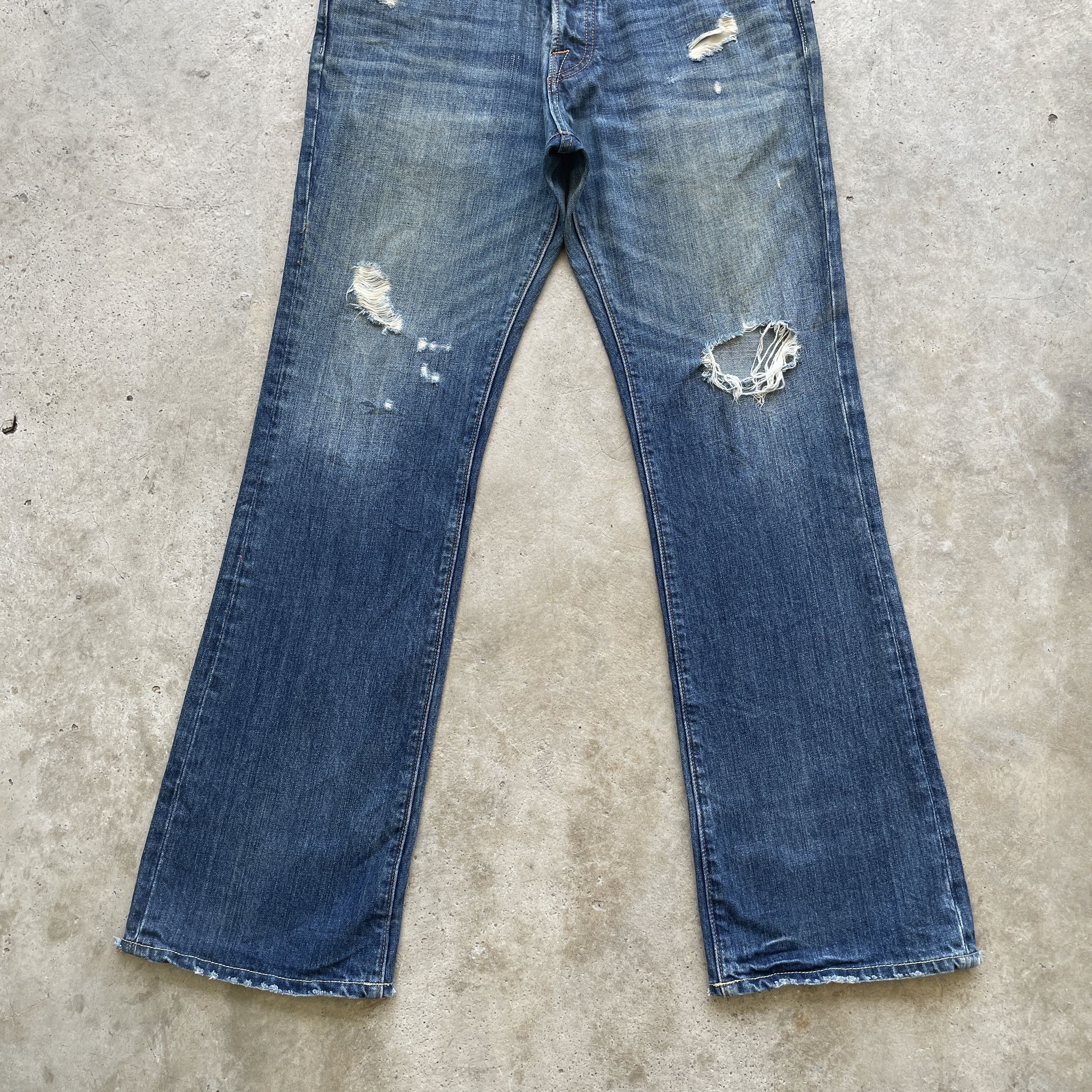 Abercrombie & Fitch W32 VINTAGE A&F DISTRESSED FLARE JEANS BOOTCUT DENIM PANTS Size US 32 / EU 48 - 4 Thumbnail