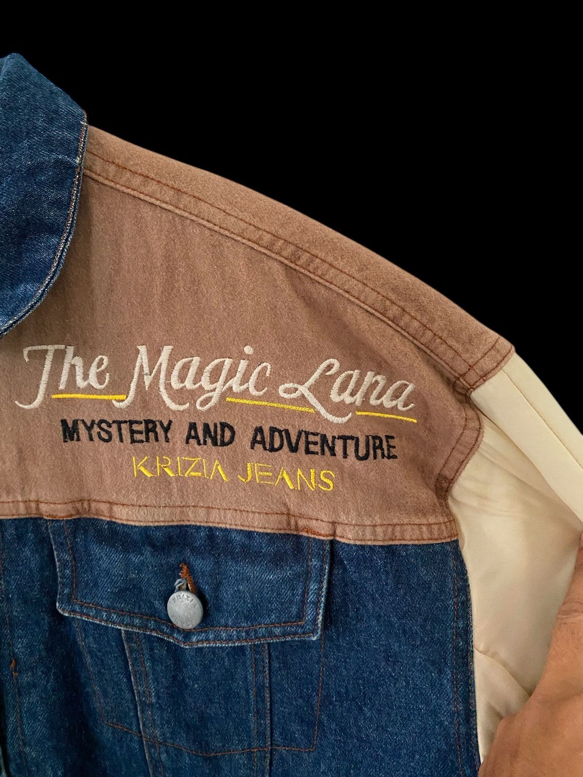 Hysteric Glamour KRIZIA JEANS BIG LOGO MYSTERY AND ADVENTURE DENIM JACKET Size US L / EU 52-54 / 3 - 4 Thumbnail