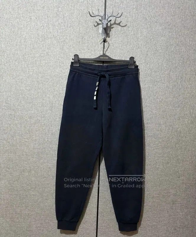 Thom Browne Navy Cotton Embroidered Casual Pants .