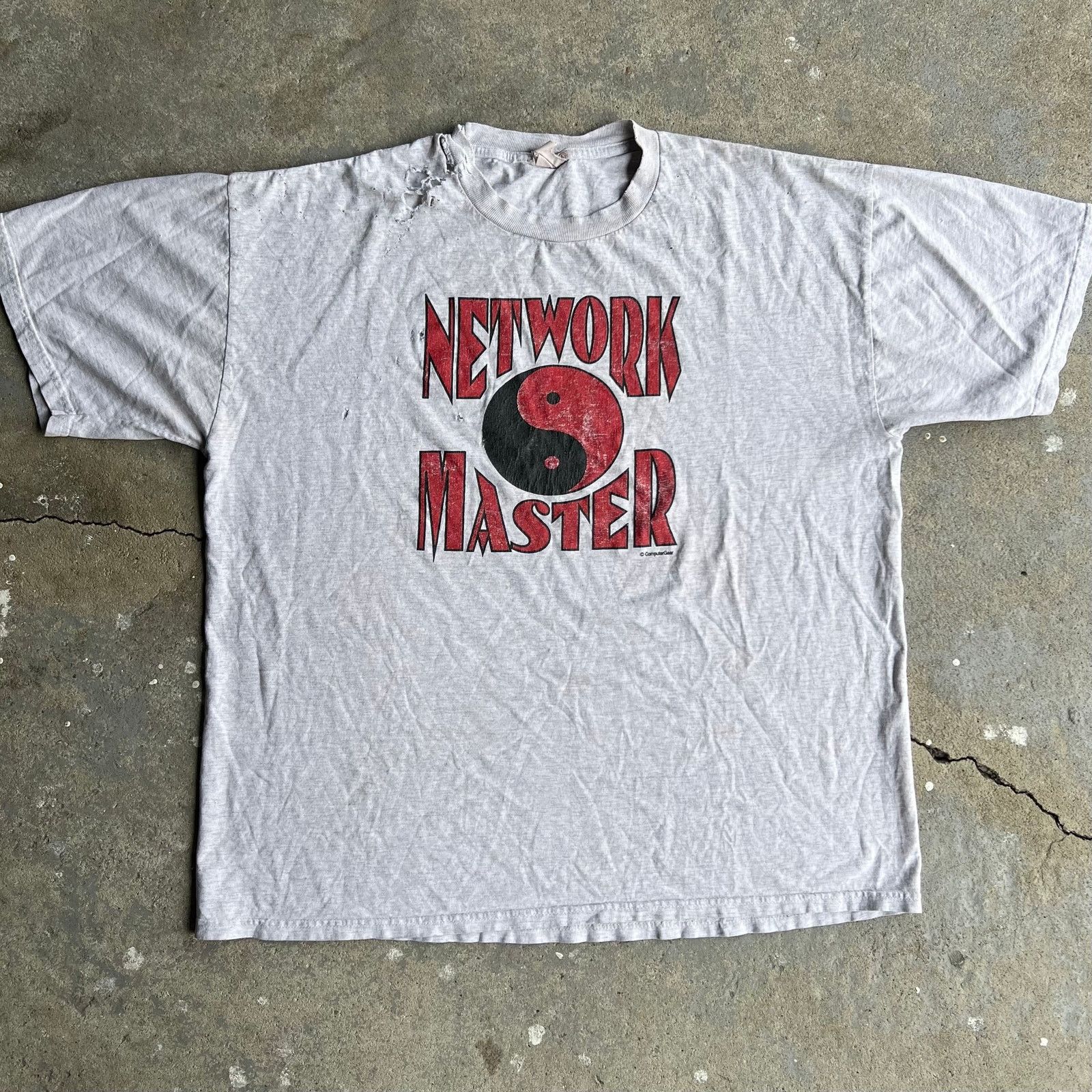 Vintage Vintage Y2K network master gray graphic tech t shirt Size US XL / EU 56 / 4 - 1 Thumbnail